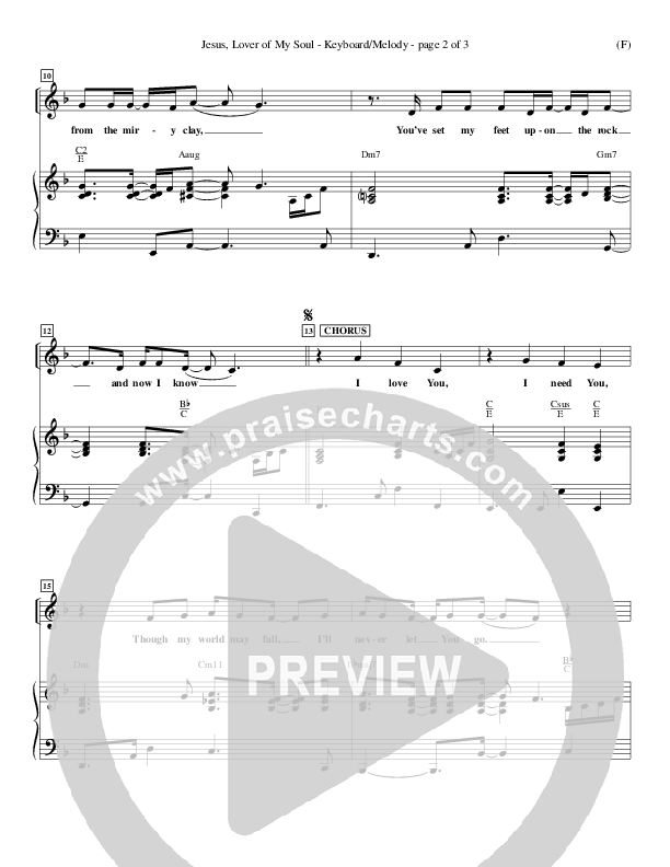 Jesus Lover Of My Soul Lead Sheet (Hillsong Worship)