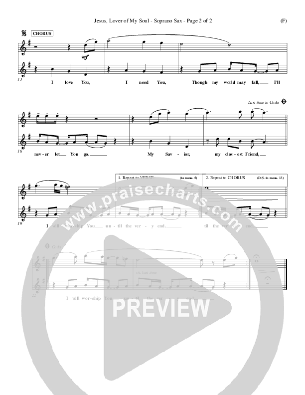 Jesus Lover Of My Soul Soprano Sax (Hillsong Worship)