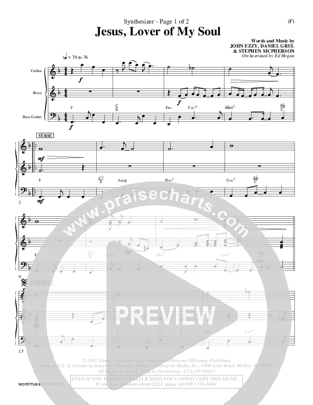 Jesus Lover Of My Soul Synth (Hillsong Worship)