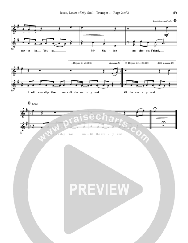 Jesus Lover Of My Soul Trumpet 1 (Hillsong Worship)