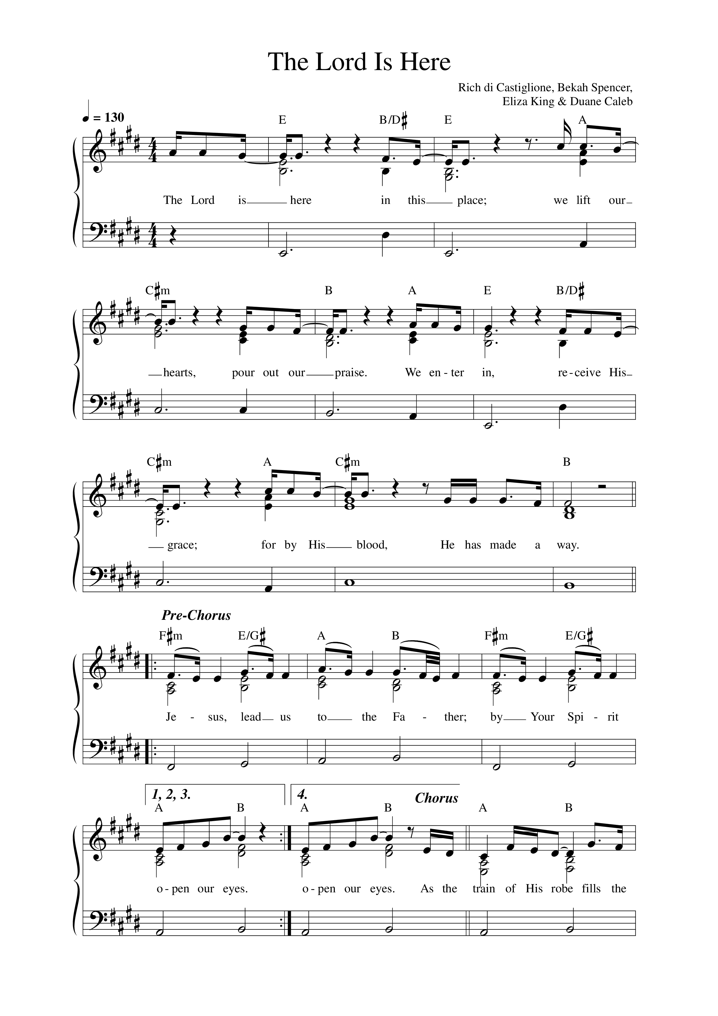 The Lord is Here (Live) Lead Sheet Melody (KXC / Rich & Lydia Dicas)