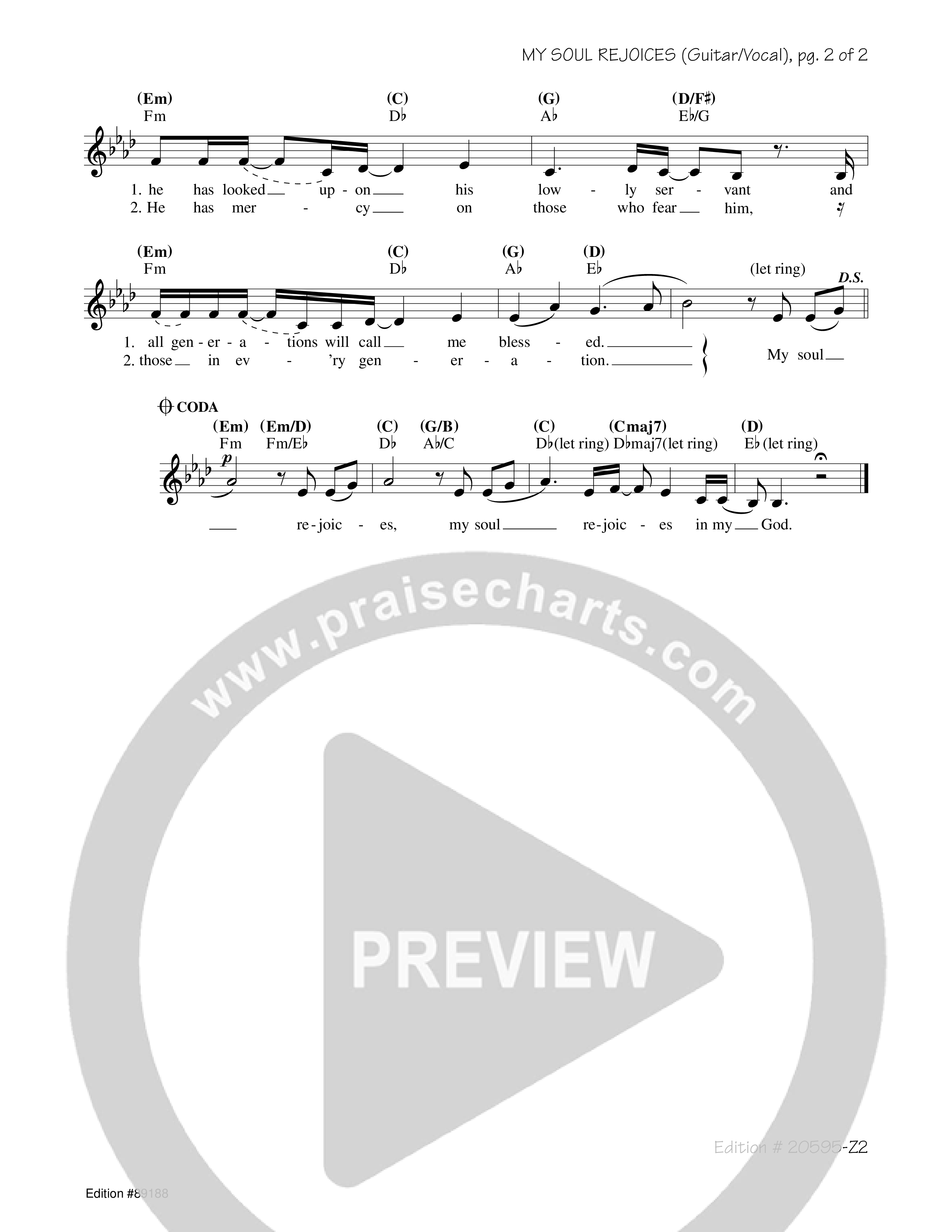 My Soul Rejoices Lead Sheet Melody (Jackie François)
