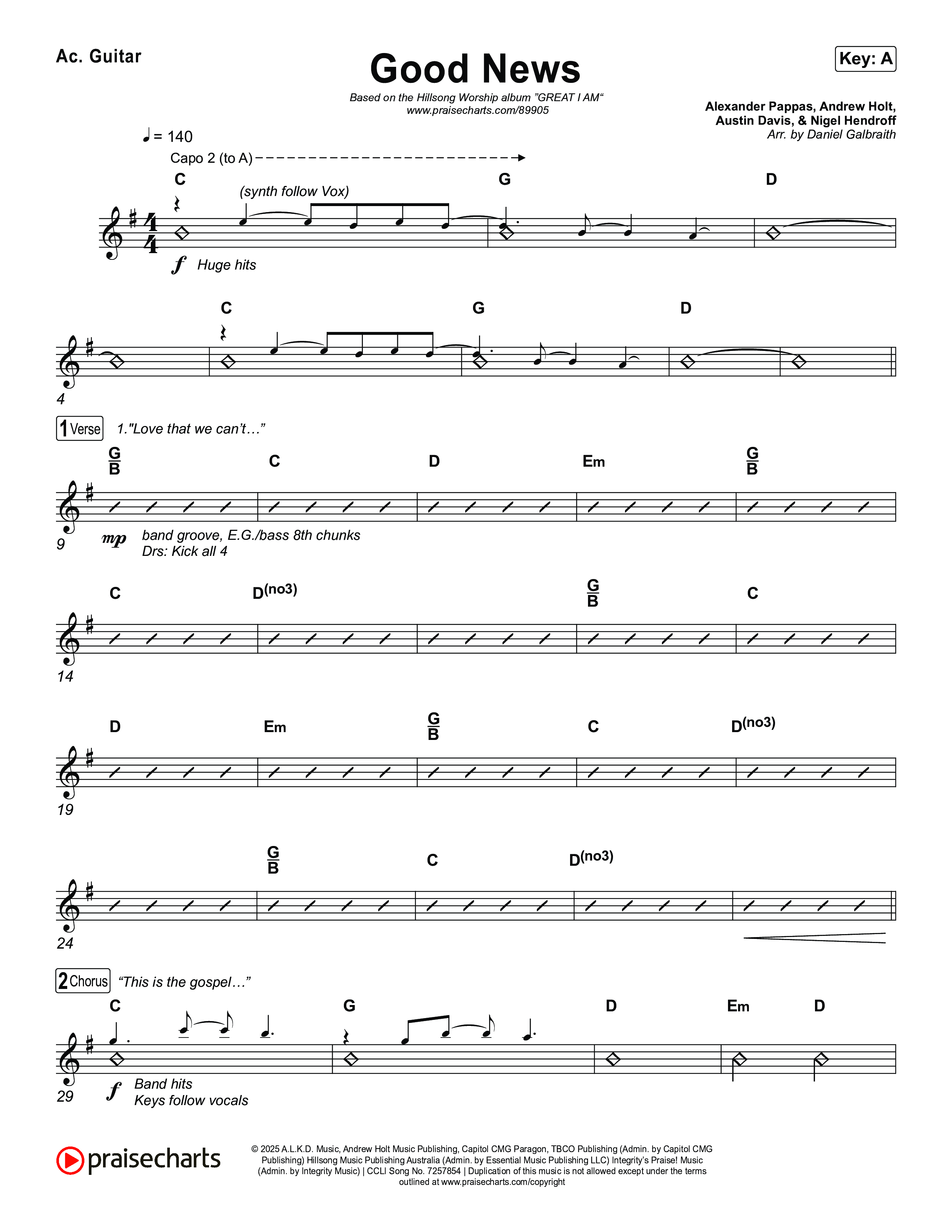 Good News Acoustic Guitar (Hillsong Worship)