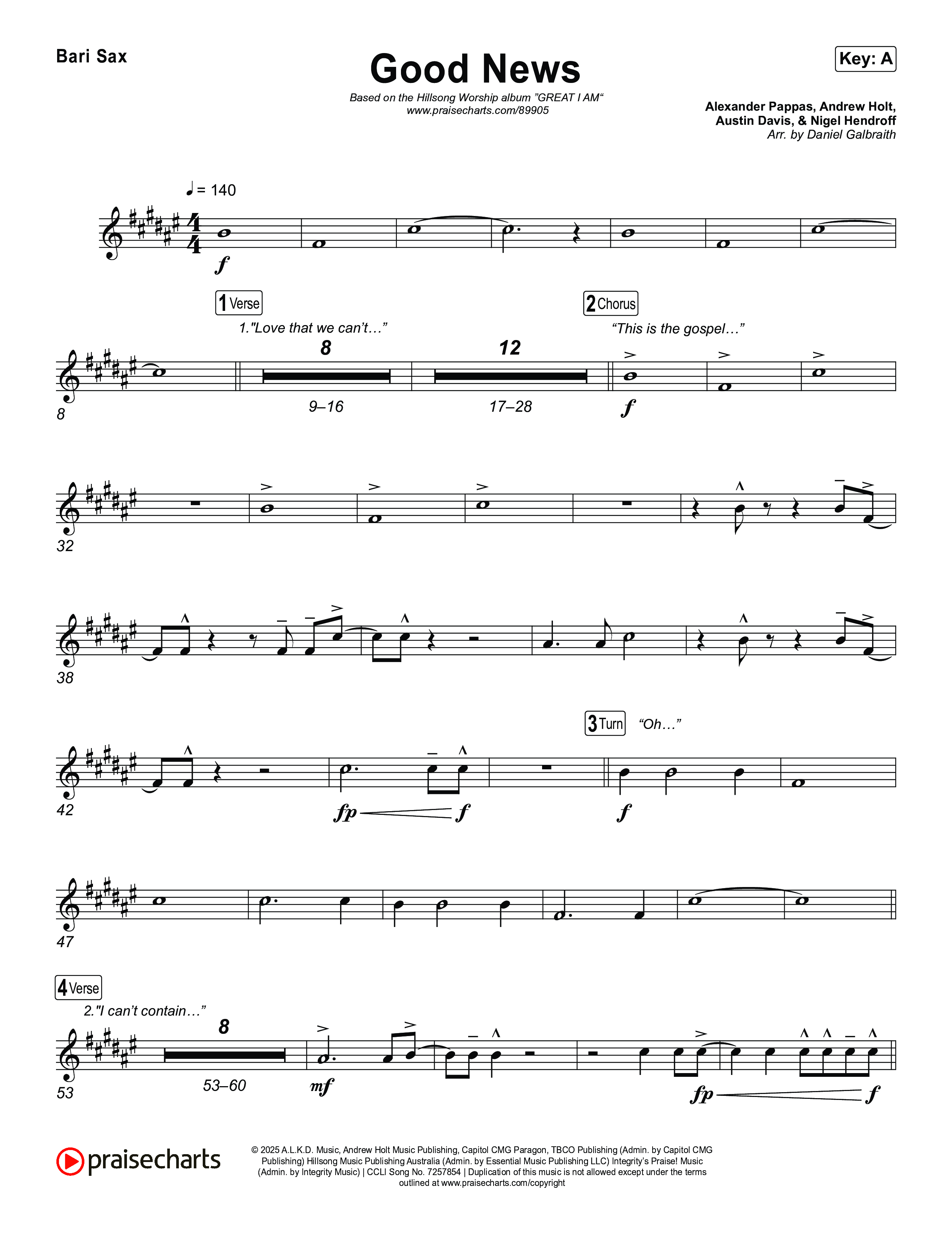 Good News Bari Sax (Hillsong Worship)