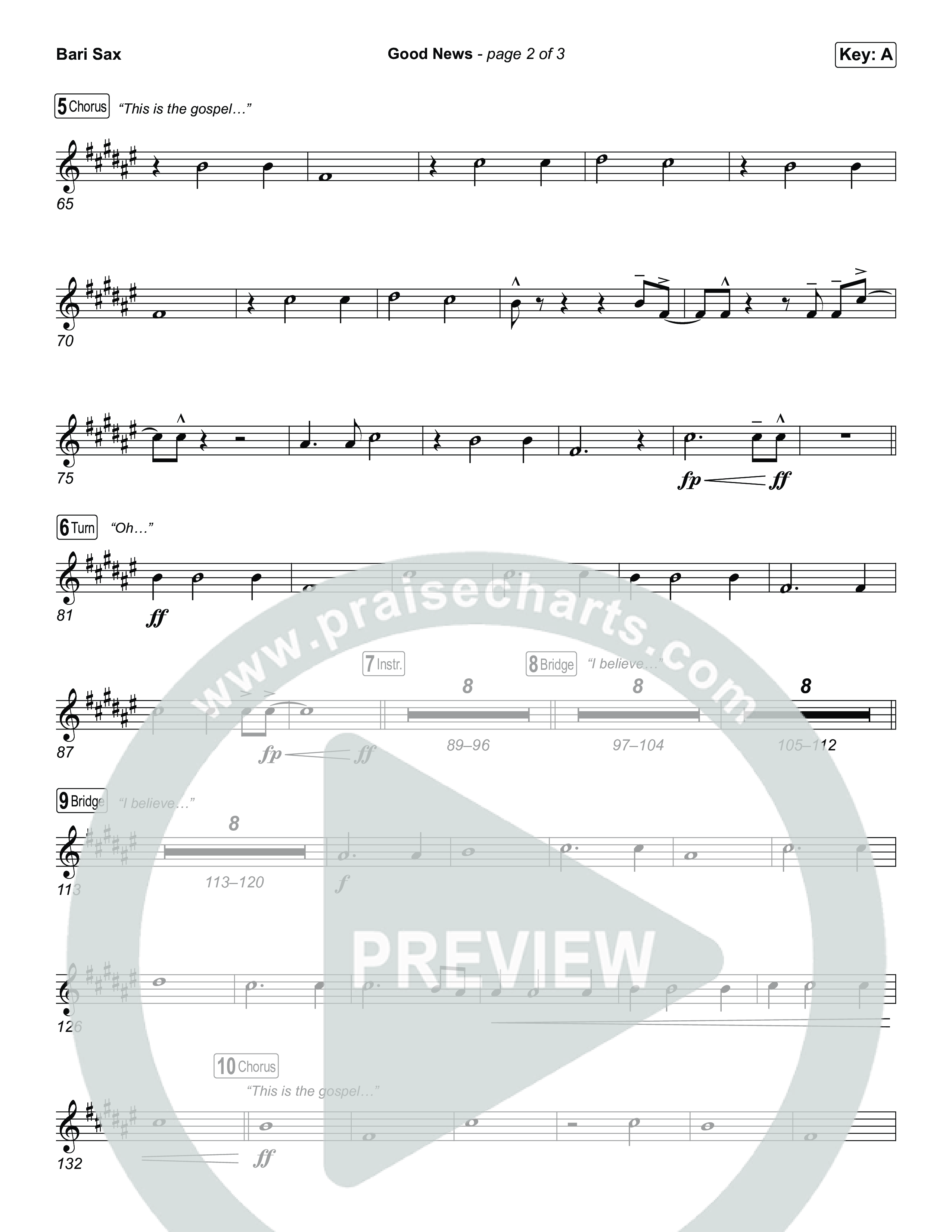 Good News Bari Sax (Hillsong Worship)