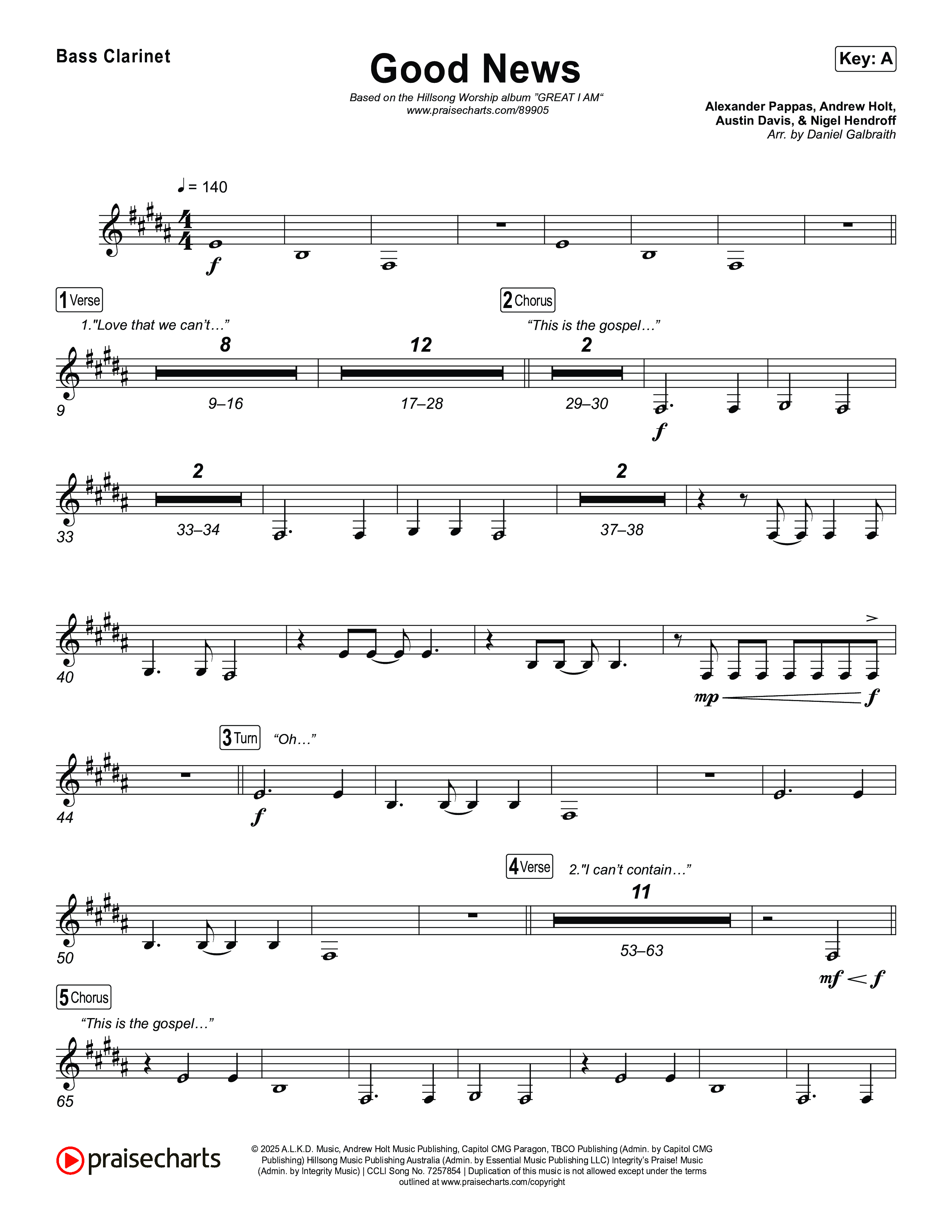 Good News Bass Clarinet (Hillsong Worship)