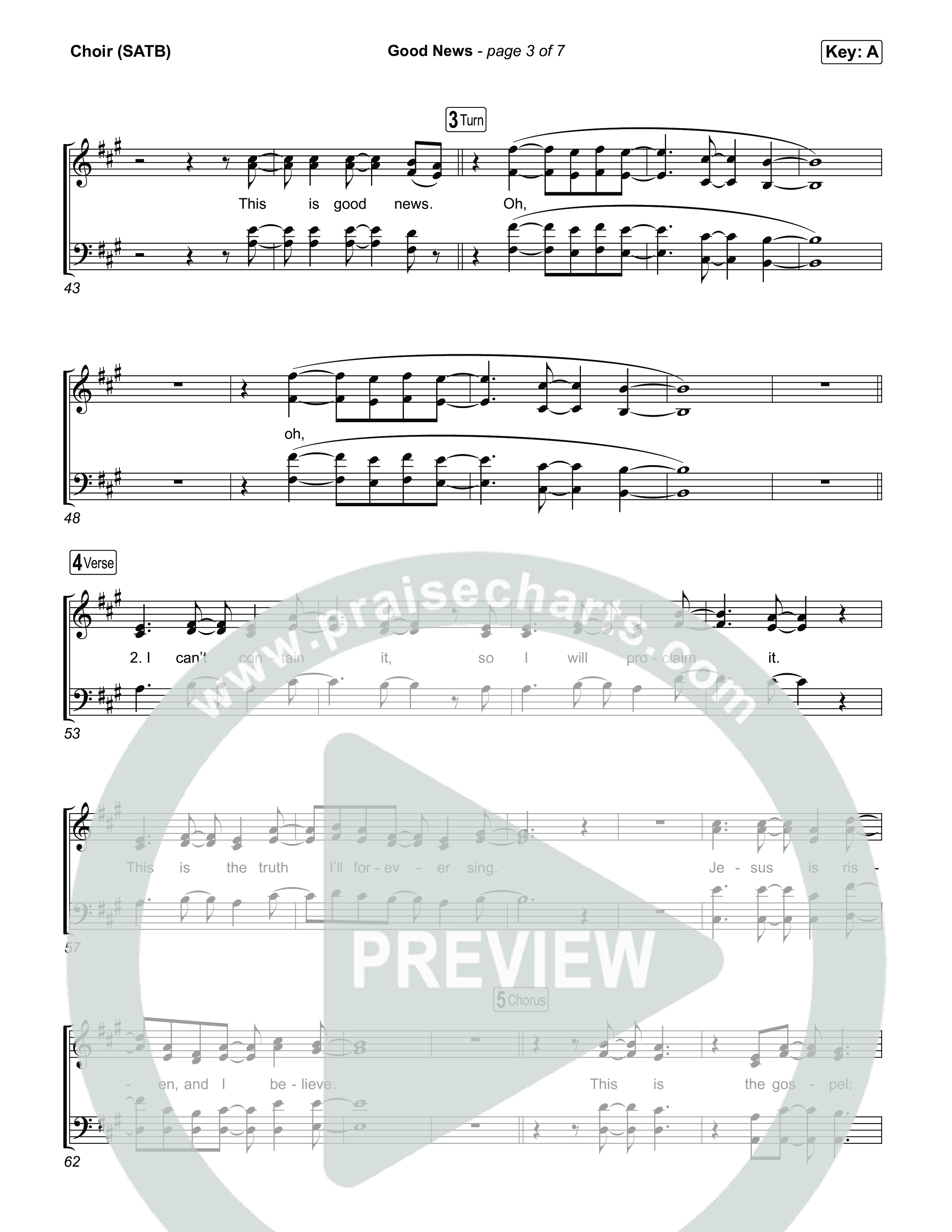 Good News Choir Sheet (SATB) (Hillsong Worship)