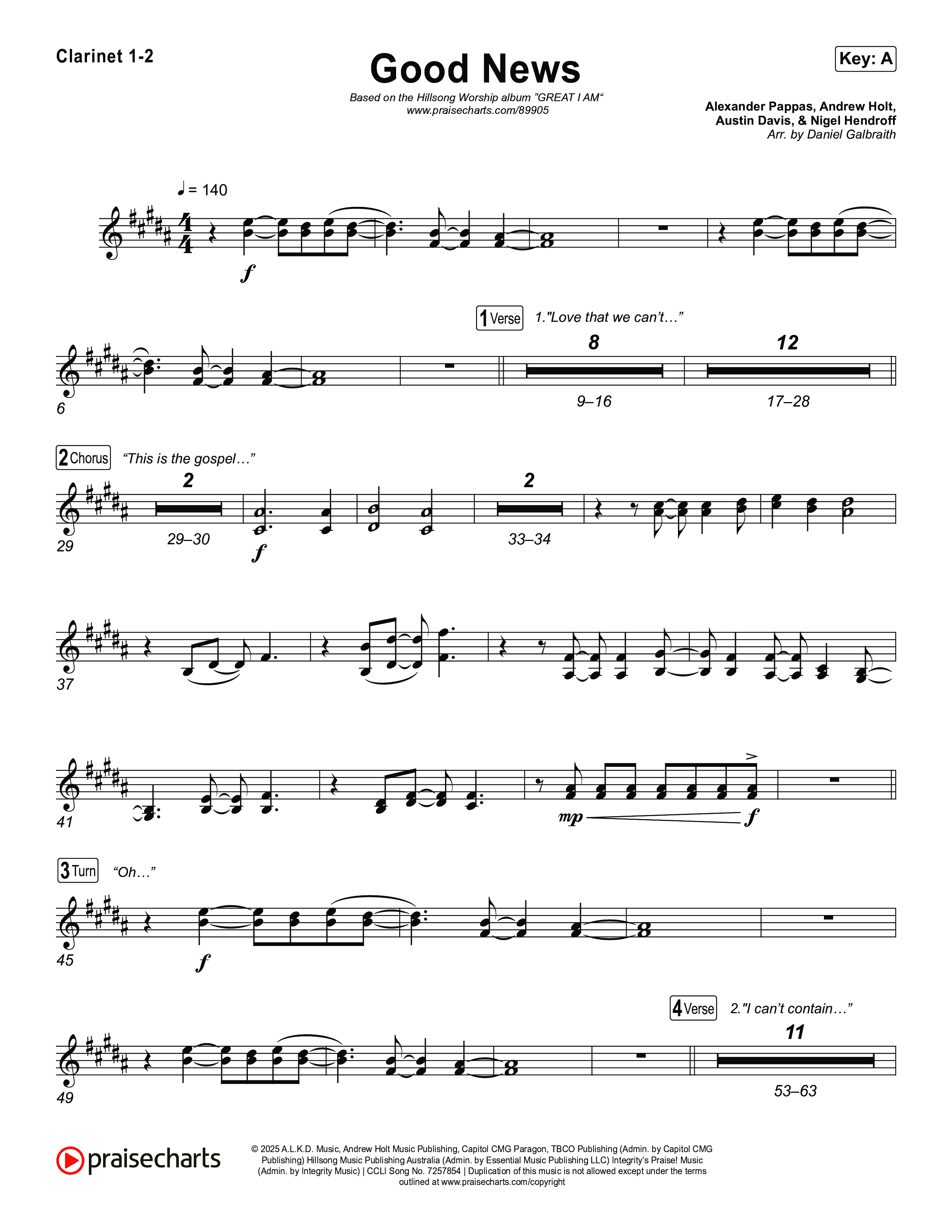 Good News Clarinet 1,2 (Hillsong Worship)