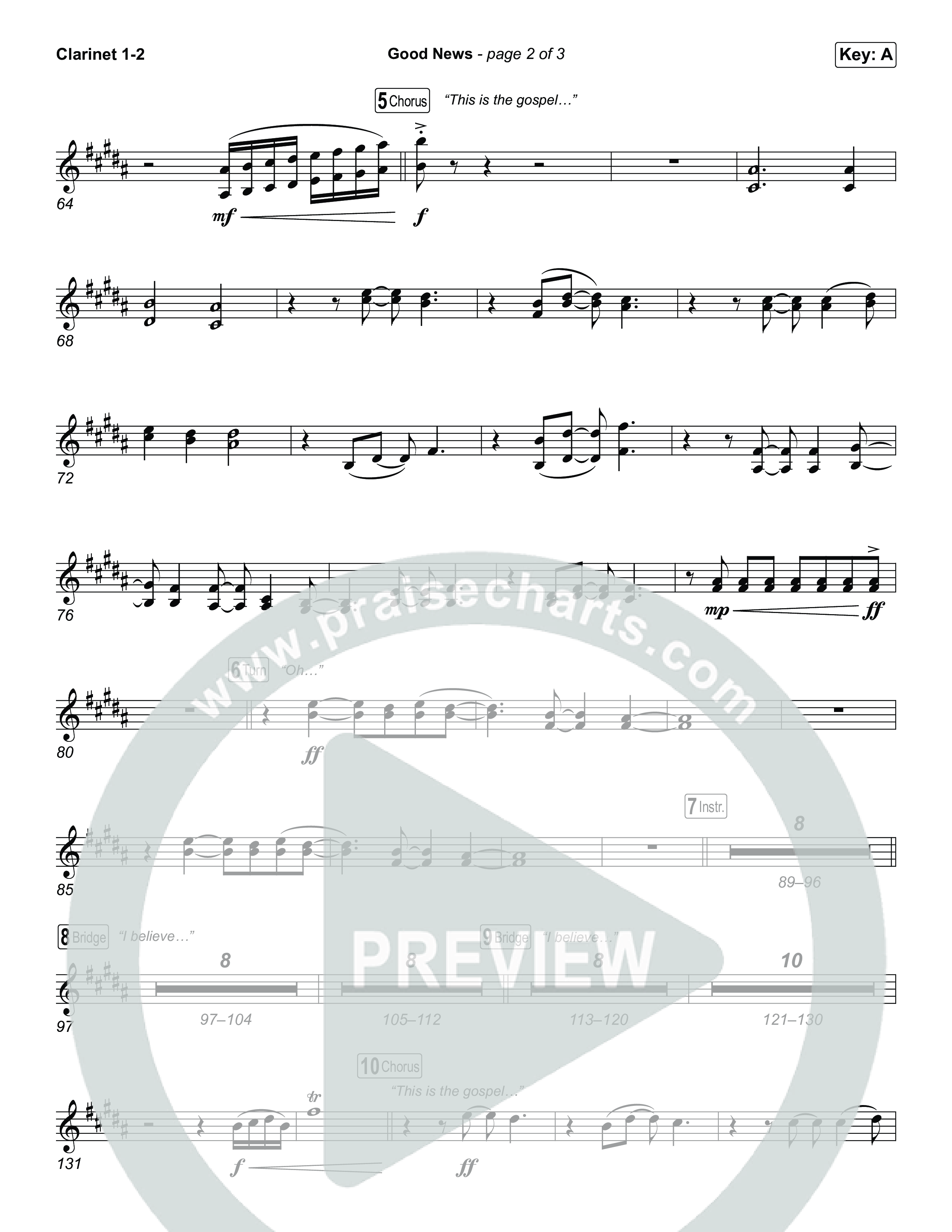 Good News Clarinet 1,2 (Hillsong Worship)