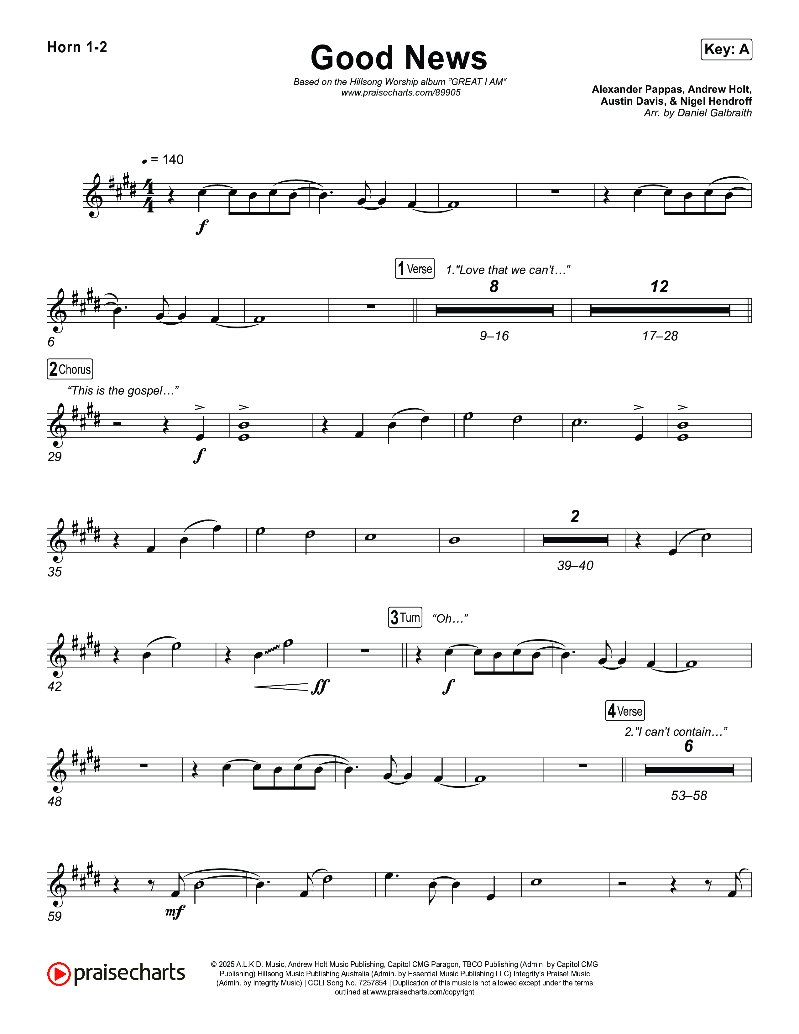 Good News French Horn 1,2 (Hillsong Worship)