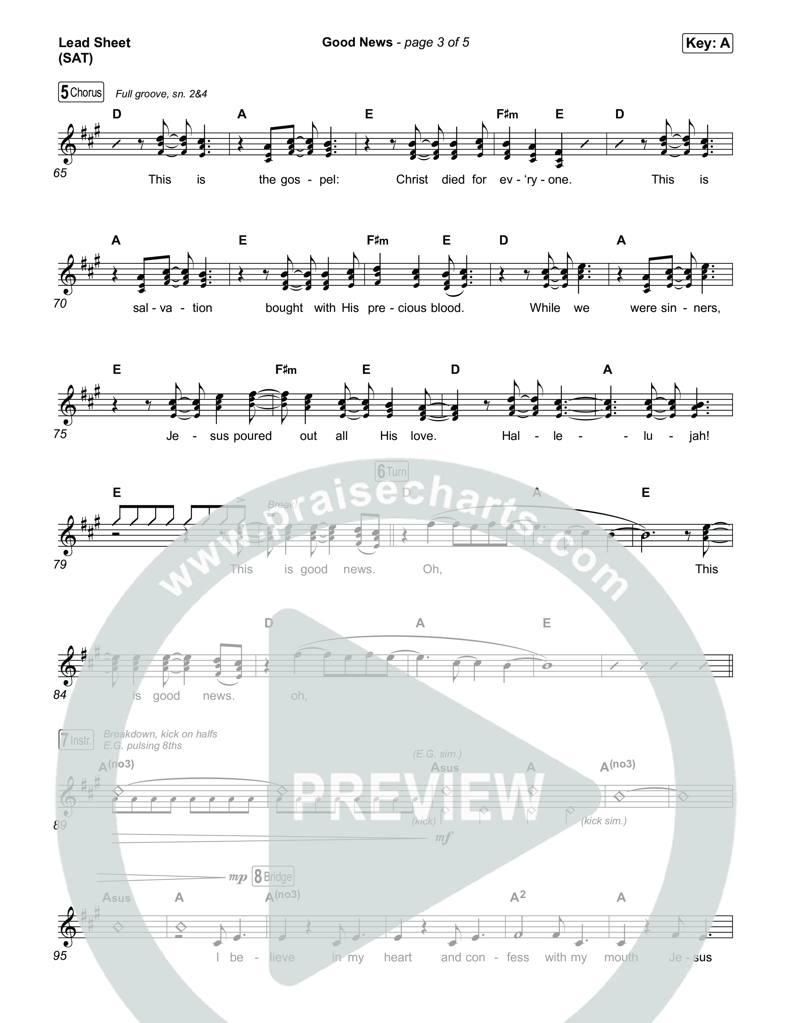 Good News Lead Sheet (SAT) (Hillsong Worship)