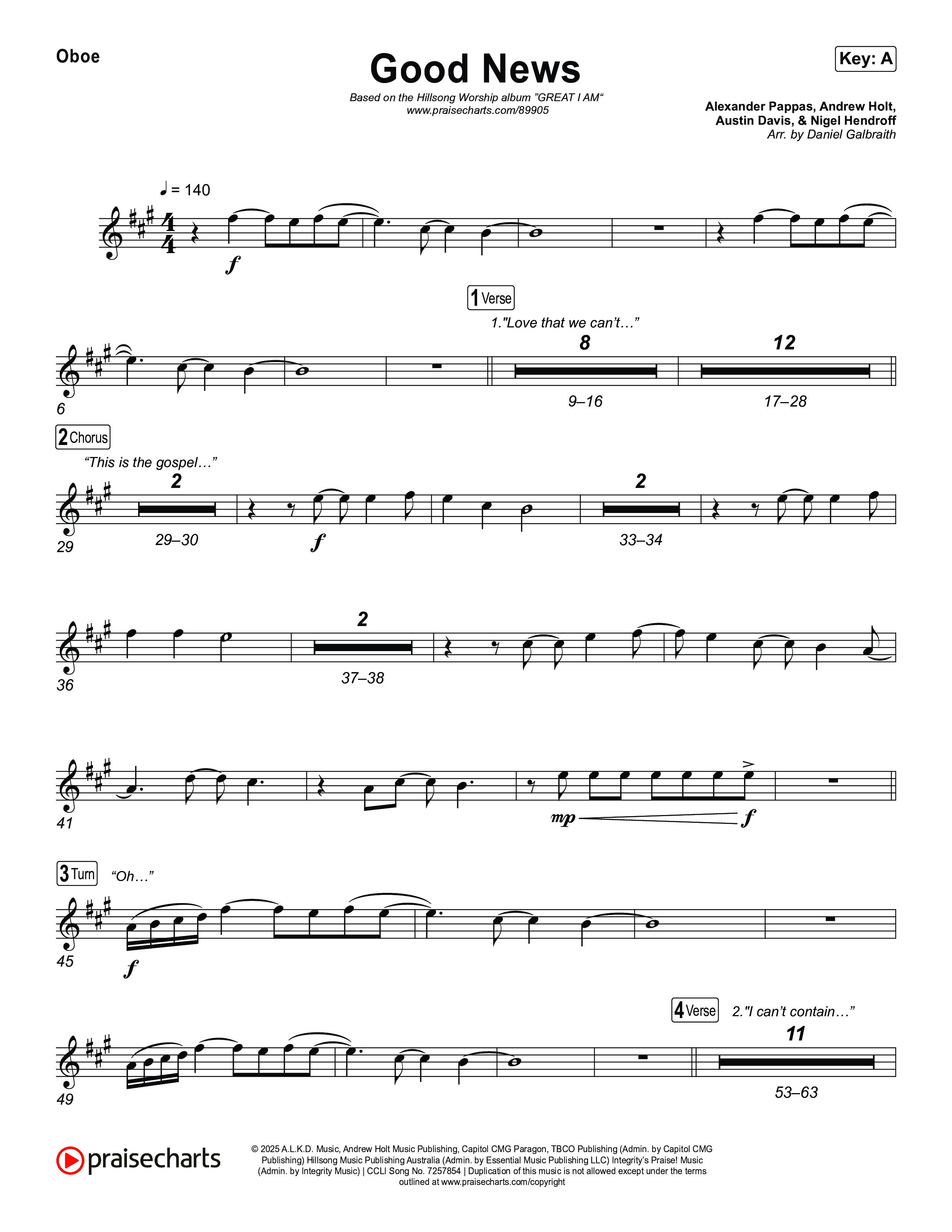 Good News Oboe (Hillsong Worship)