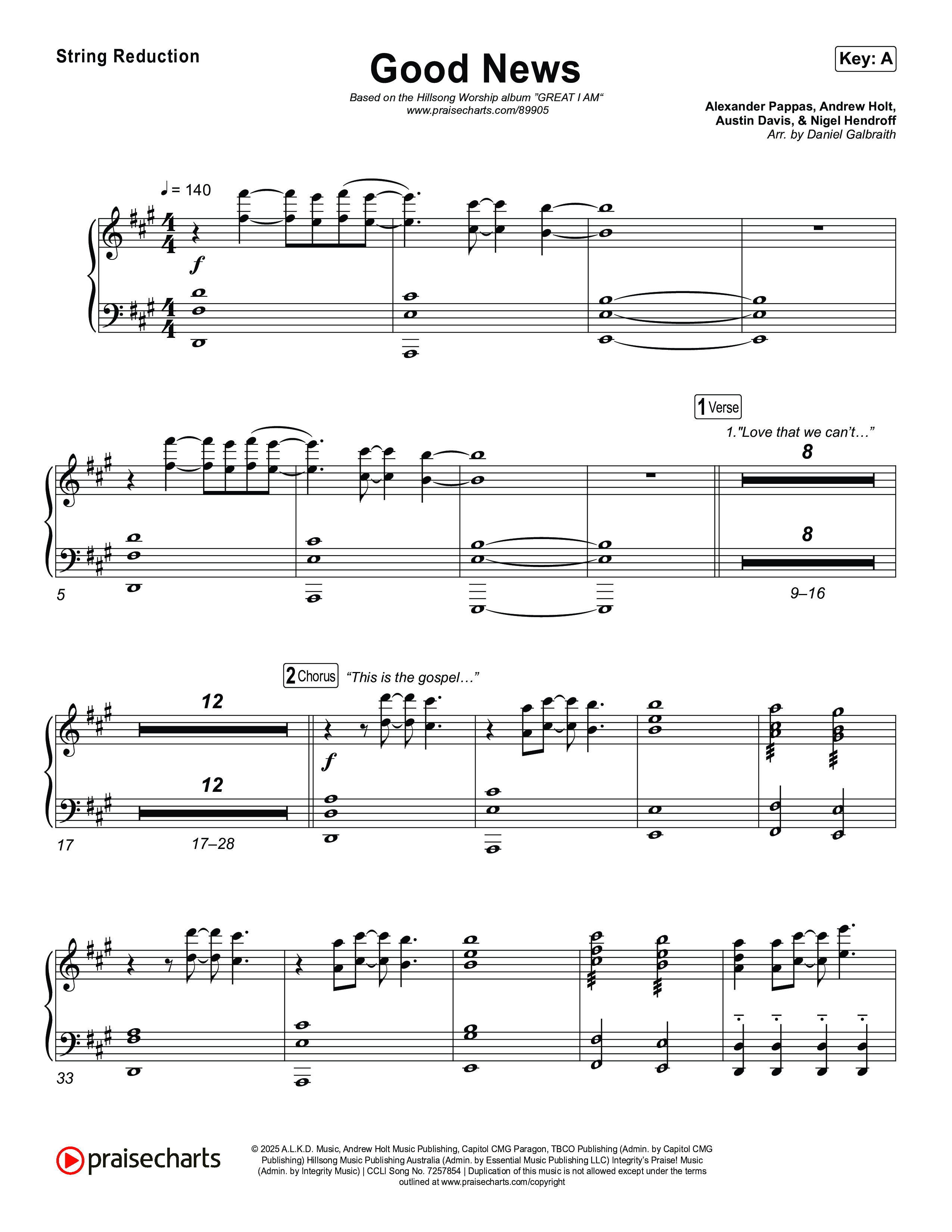 Good News String Reduction (Hillsong Worship)