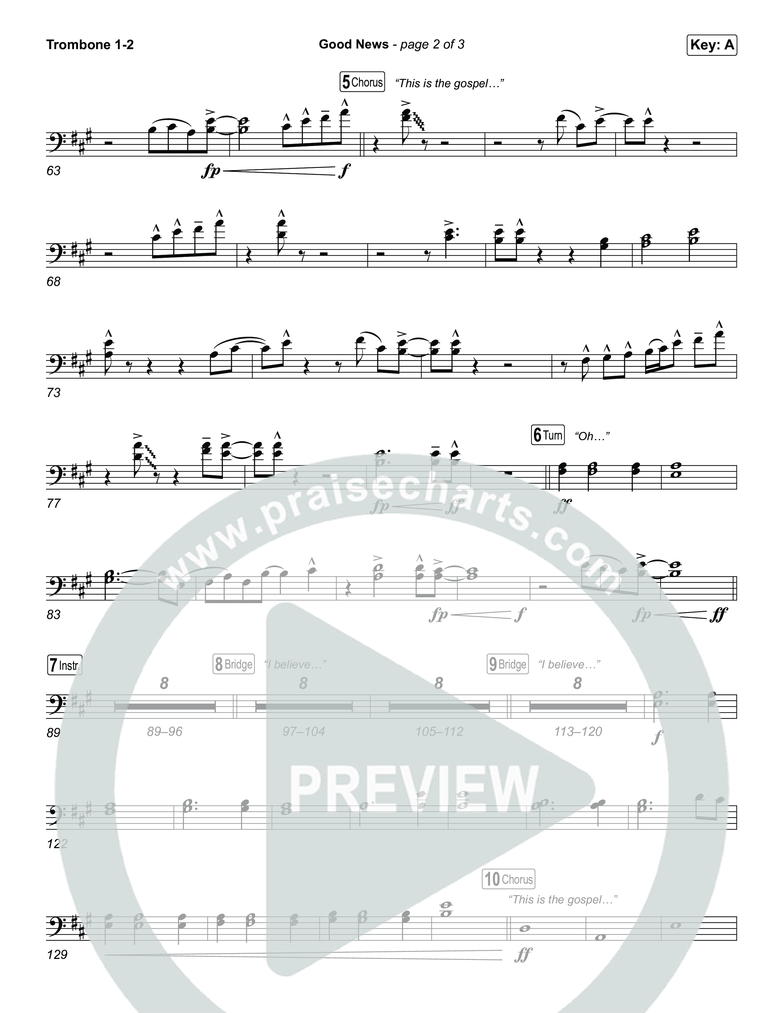 Good News Trombone 1/2 (Hillsong Worship)