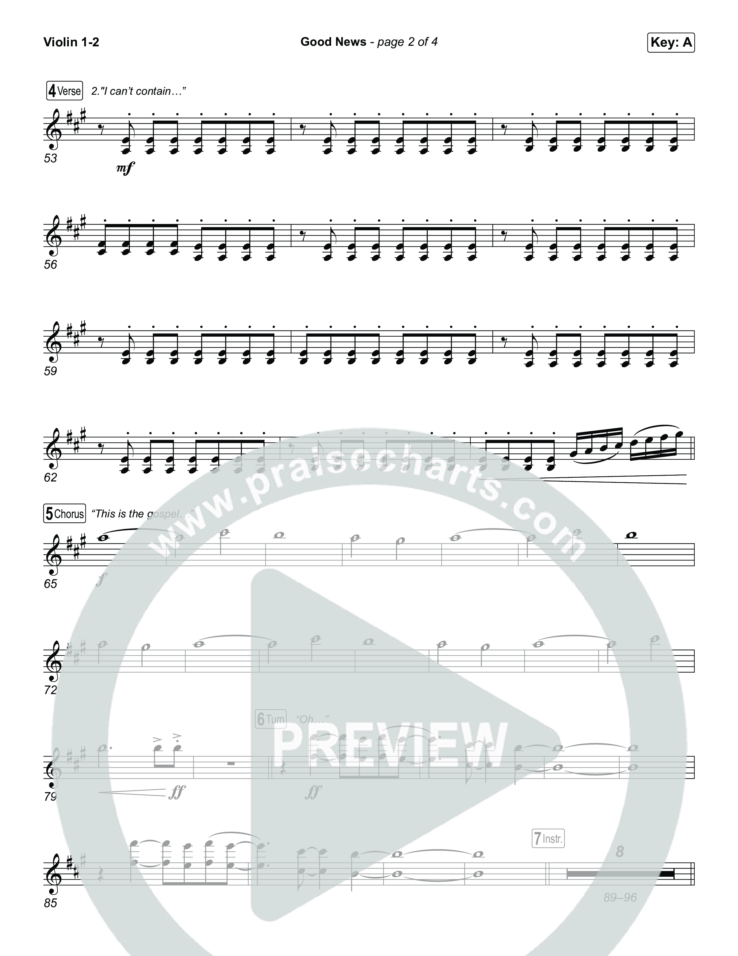 Good News Violin 1,2 (Hillsong Worship)