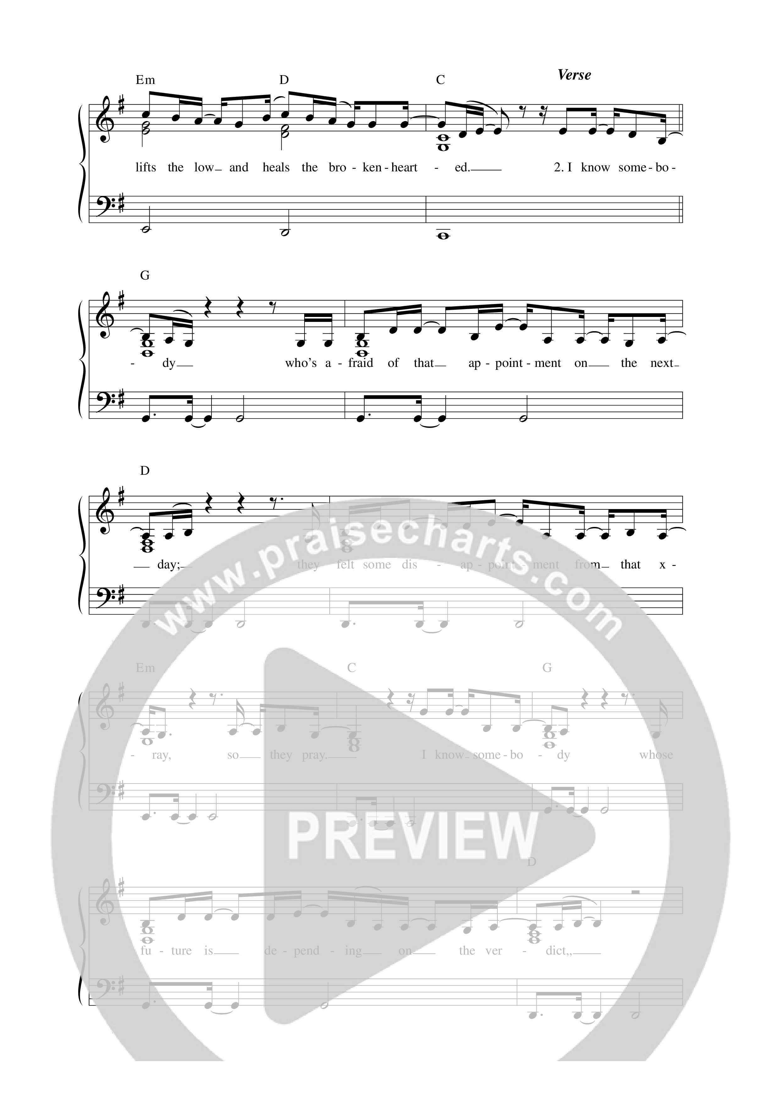 I Know Somebody Lead Sheet Melody (Holly Brand)