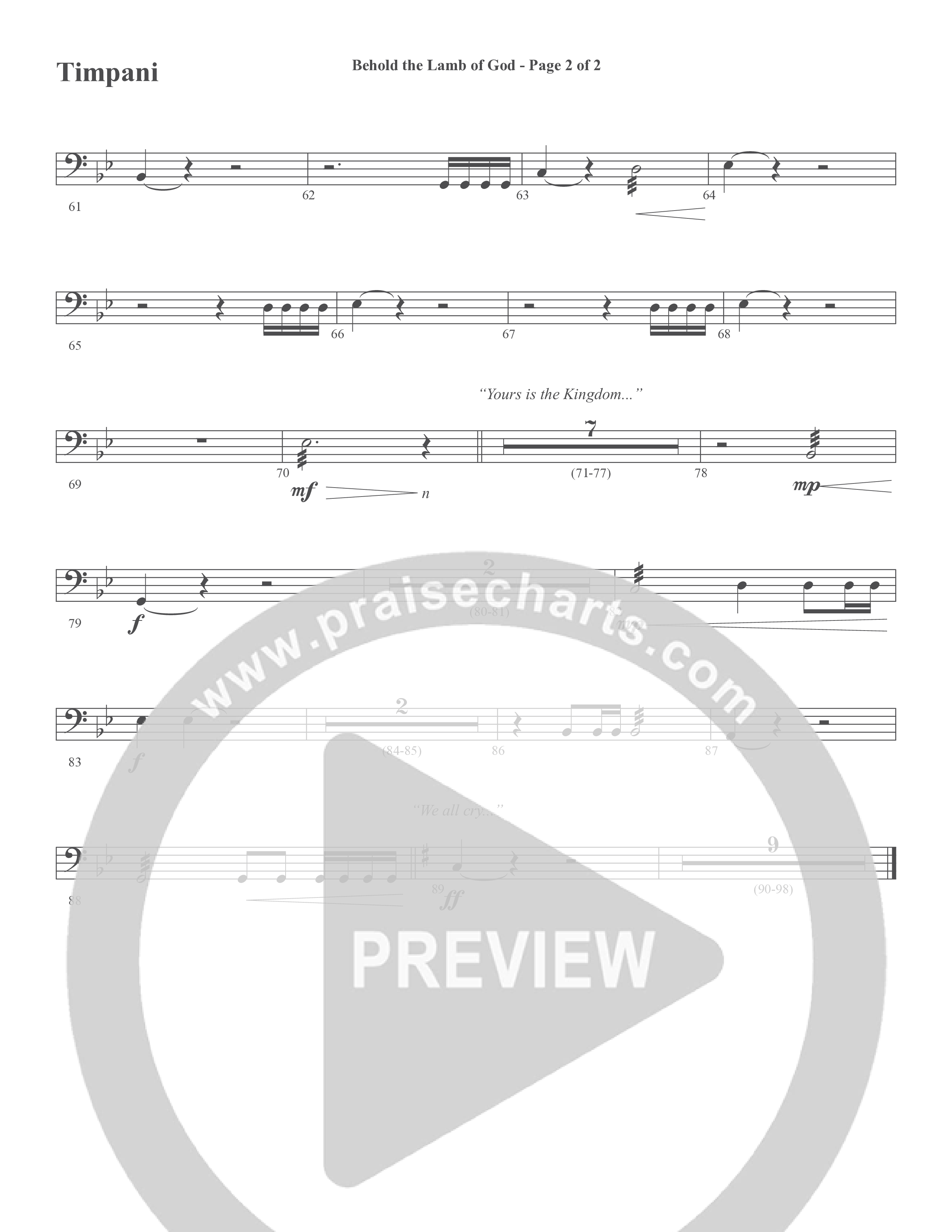 Behold the Lamb of God (Choral Anthem SATB) Percussion (Word Music Choral / Arr. Joshua Spacht)