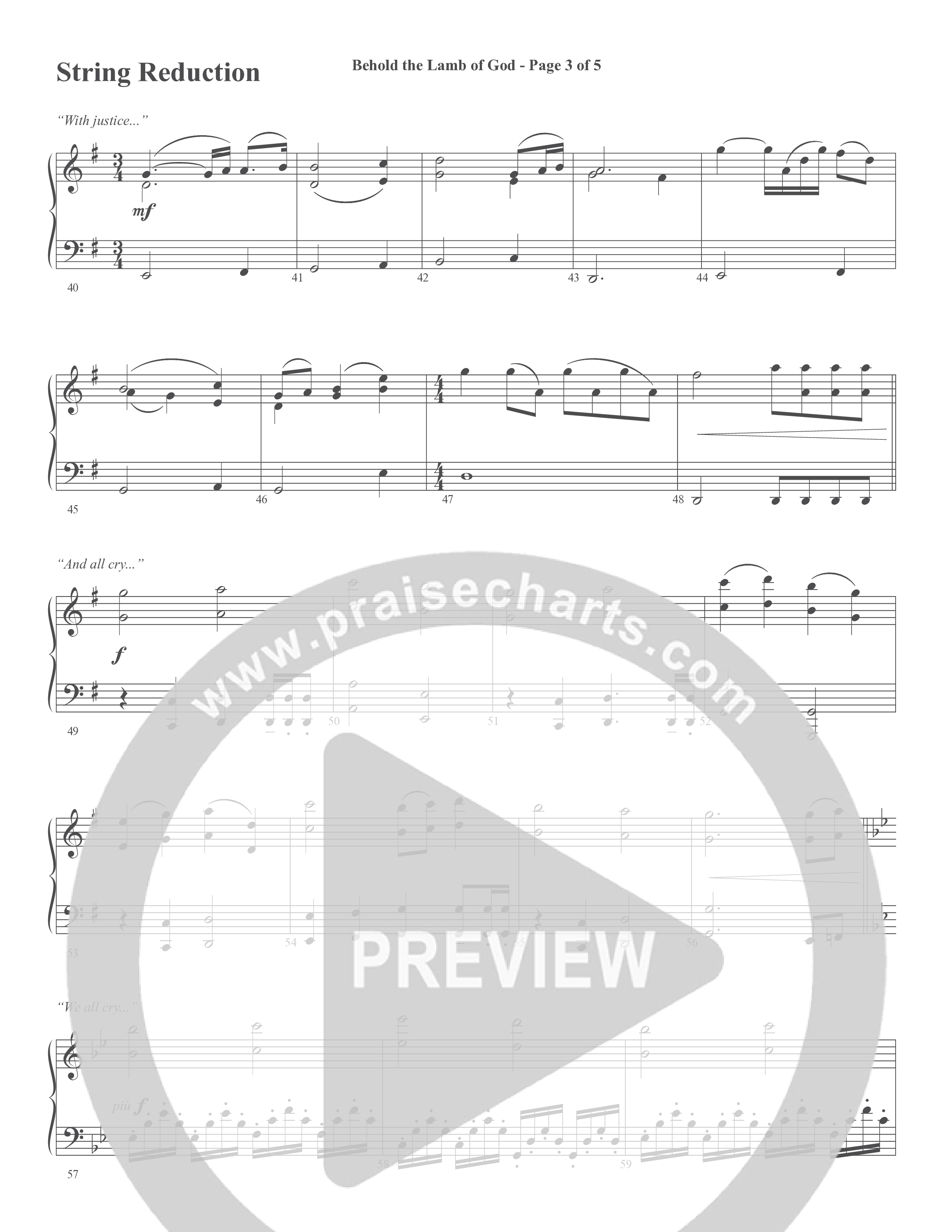 Behold the Lamb of God (Choral Anthem SATB) String Reduction (Word Music Choral / Arr. Joshua Spacht)