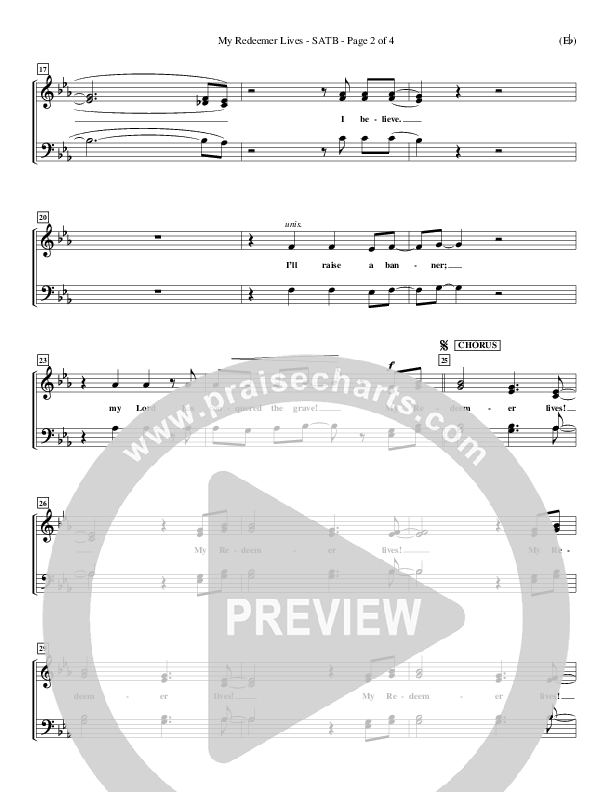 My Redeemer Lives Choir Vocals (SATB) (Reuben Morgan)