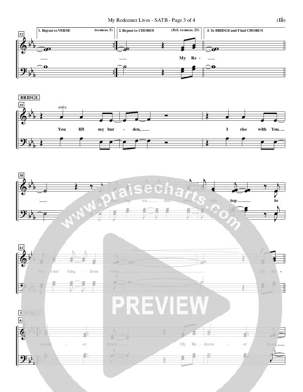 My Redeemer Lives Choir Vocals (SATB) (Reuben Morgan)