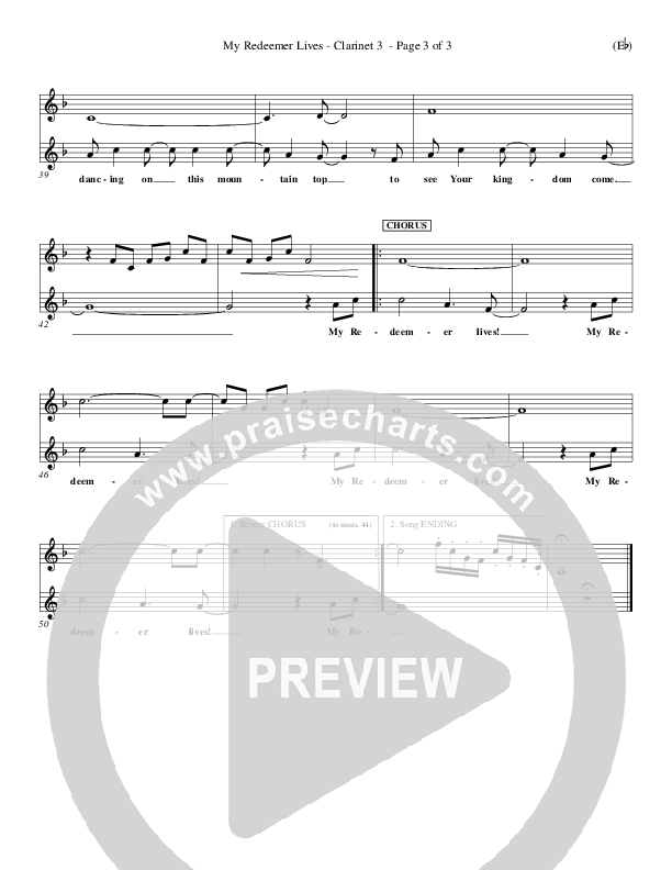 My Redeemer Lives Clarinet 3 (Reuben Morgan)