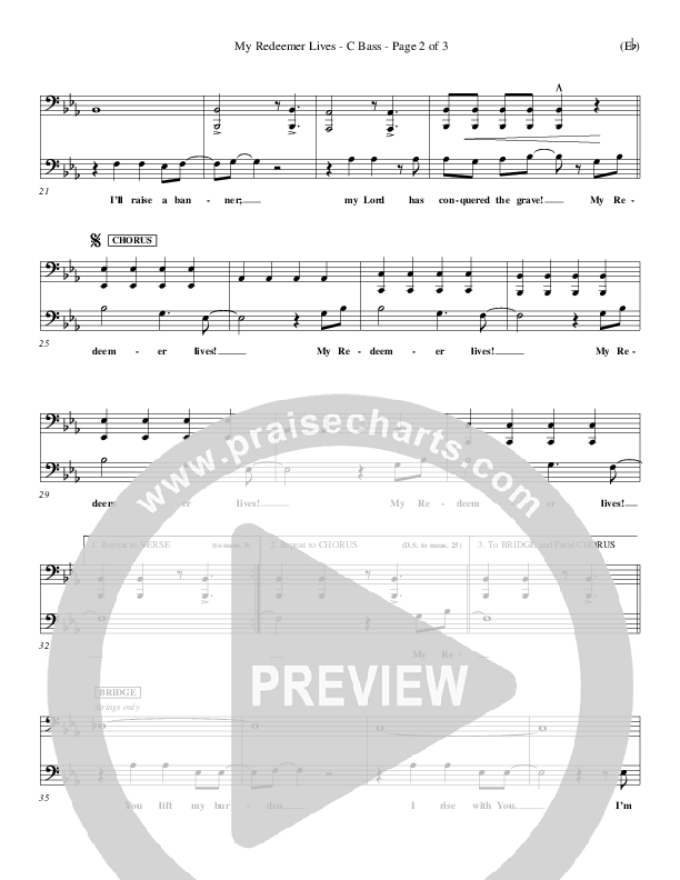 My Redeemer Lives Contrabass (Reuben Morgan)