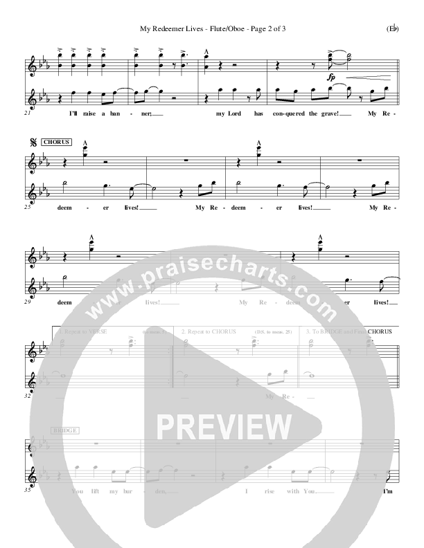 My Redeemer Lives Flute/Oboe (Reuben Morgan)