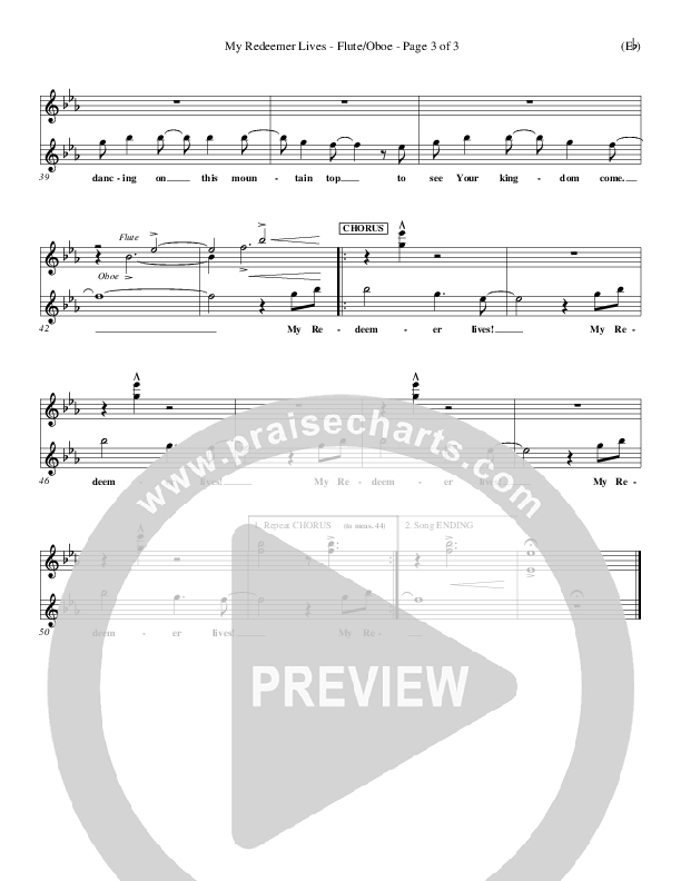 My Redeemer Lives Flute/Oboe (Reuben Morgan)