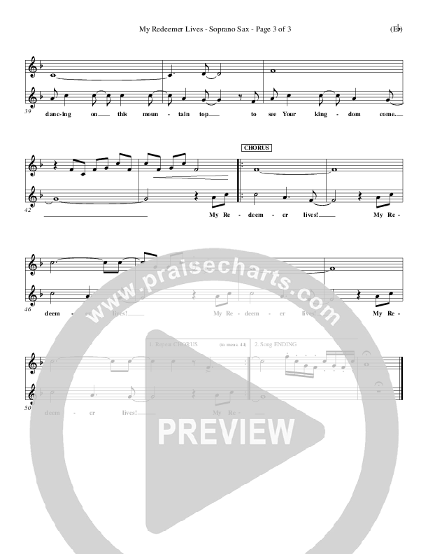 My Redeemer Lives Soprano Sax (Reuben Morgan)