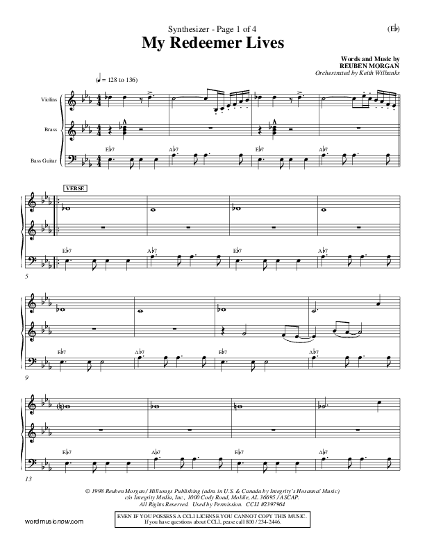 My Redeemer Lives Synth (Reuben Morgan)