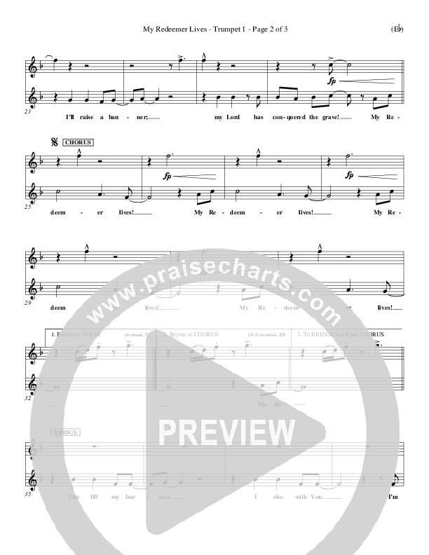 My Redeemer Lives Trumpet 1 (Reuben Morgan)