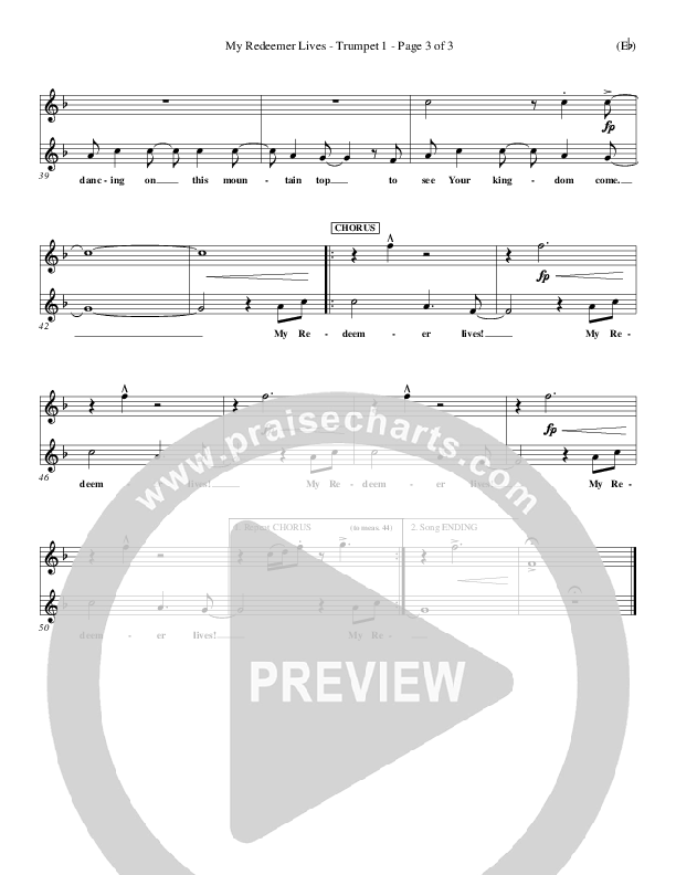 My Redeemer Lives Trumpet 1 (Reuben Morgan)