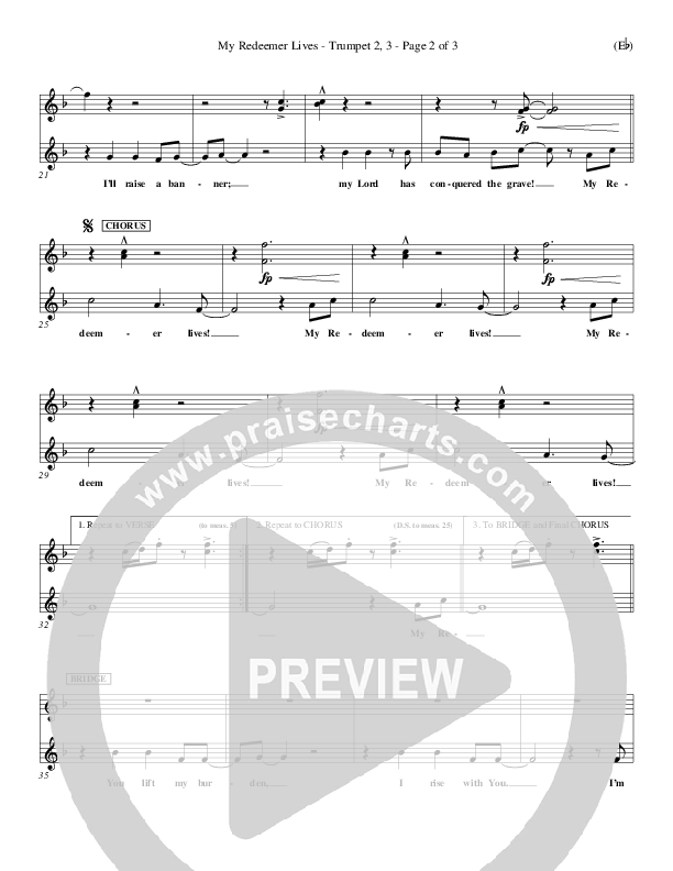 My Redeemer Lives Trumpet 2/3 (Reuben Morgan)