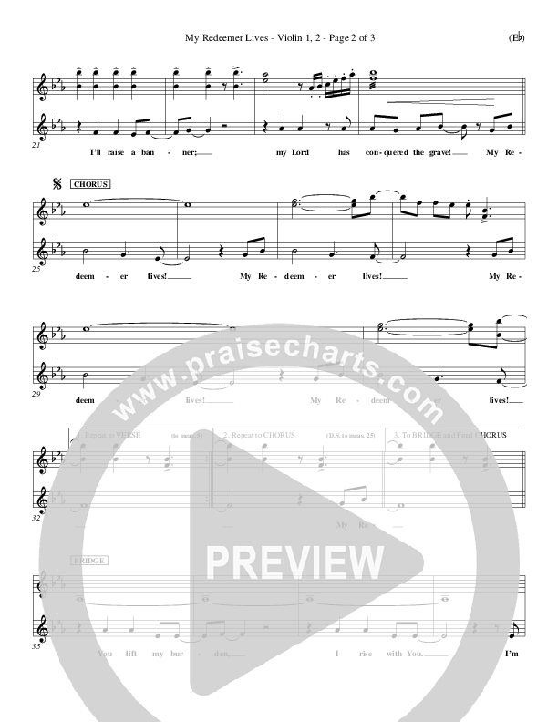 My Redeemer Lives Violin 1/2 (Reuben Morgan)