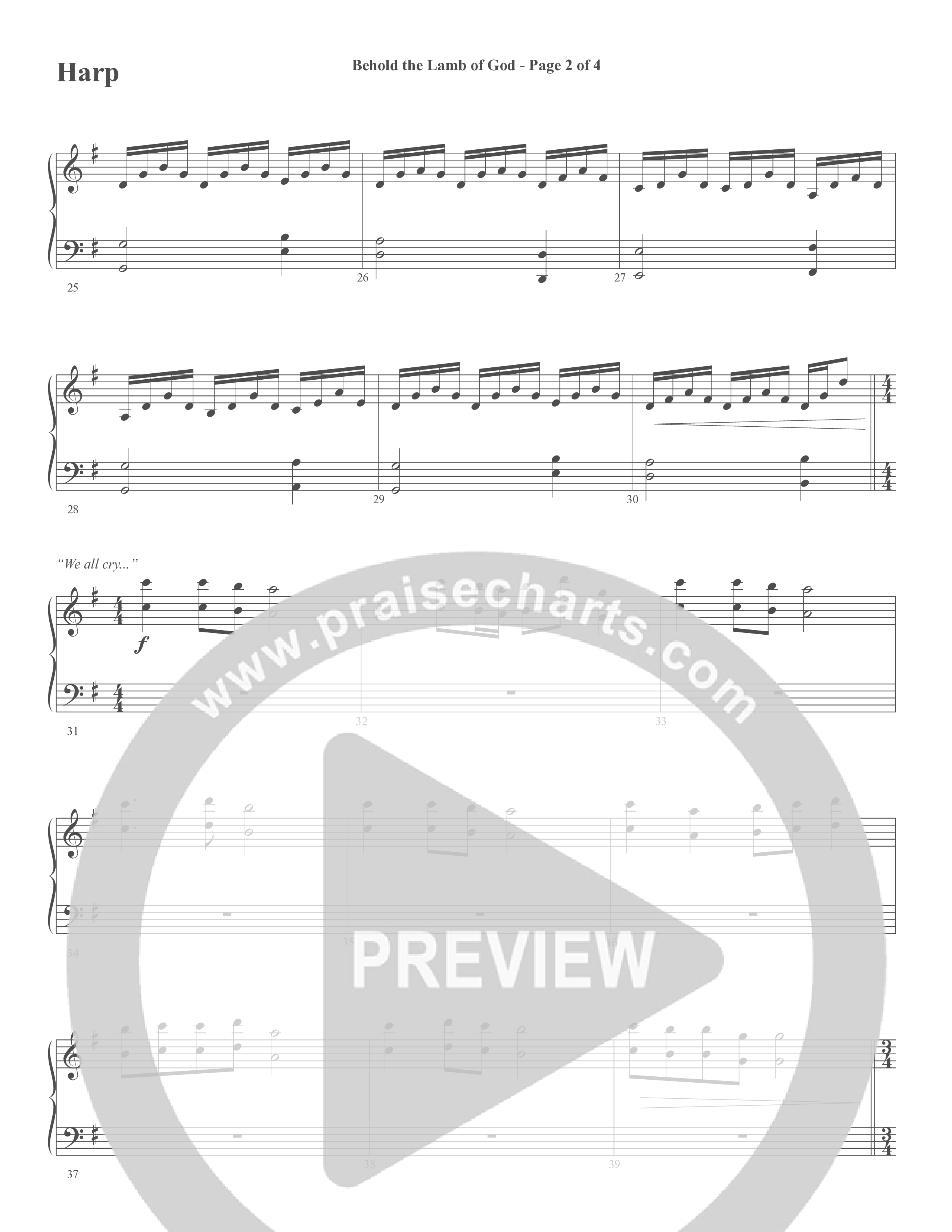 Behold the Lamb of God (Choral Anthem SATB) Harp (Word Music Choral / Daniel Bashta / Harvest Bashta / Arr. Joshua Spacht)