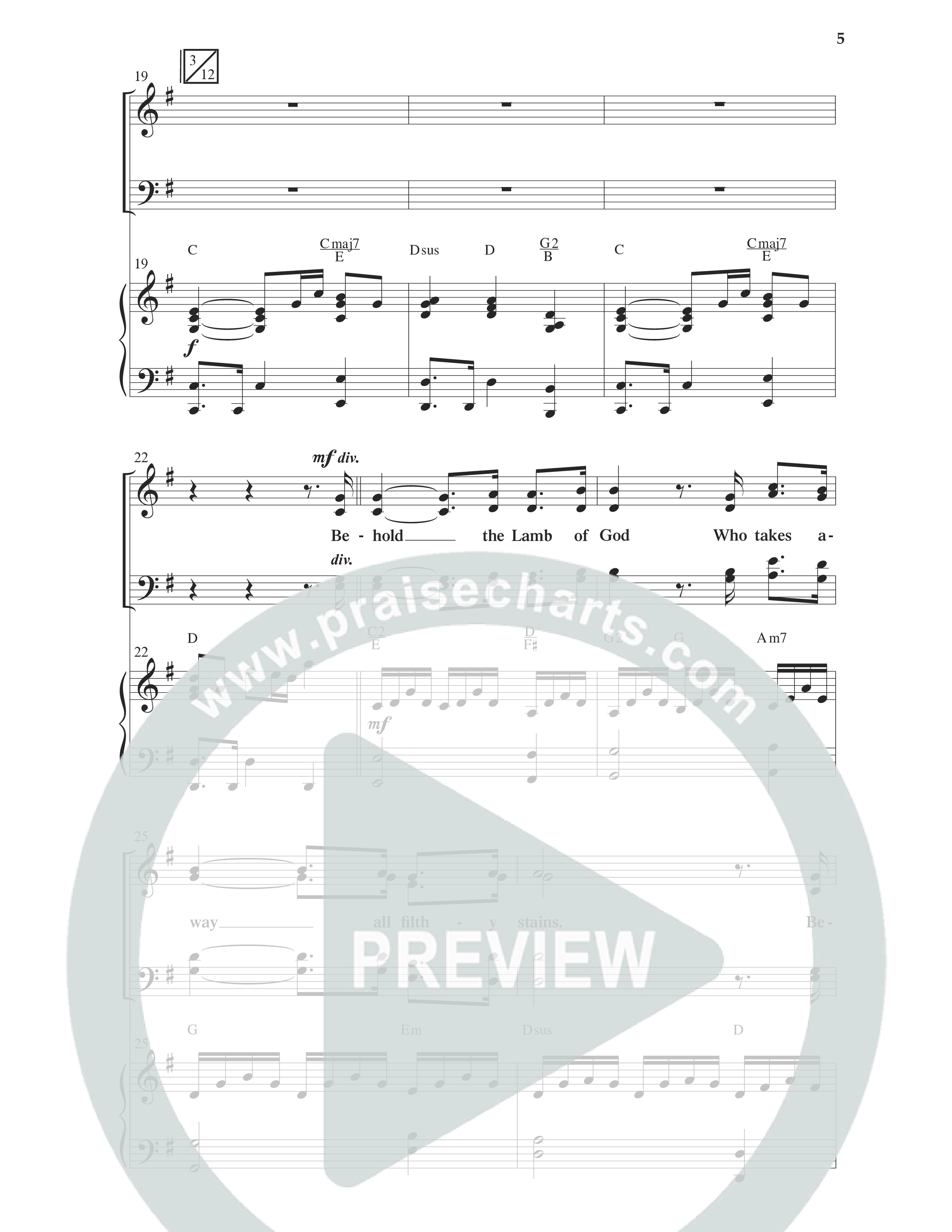 Behold the Lamb of God (Choral Anthem SATB) Anthem (SATB/Piano) (Word Music Choral / Daniel Bashta / Harvest Bashta / Arr. Joshua Spacht)