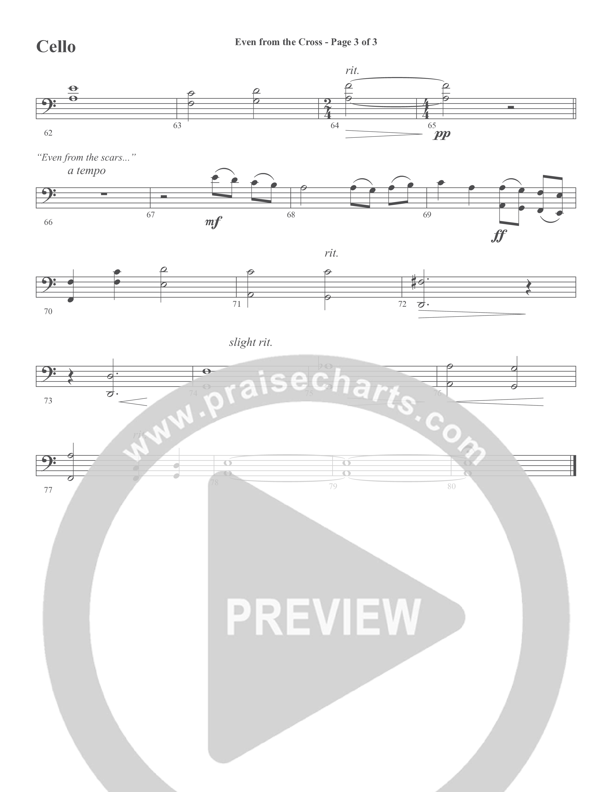 Even from the Cross (Choral Anthem SATB) Cello (Word Music Choral / Steve W. Mauldin)