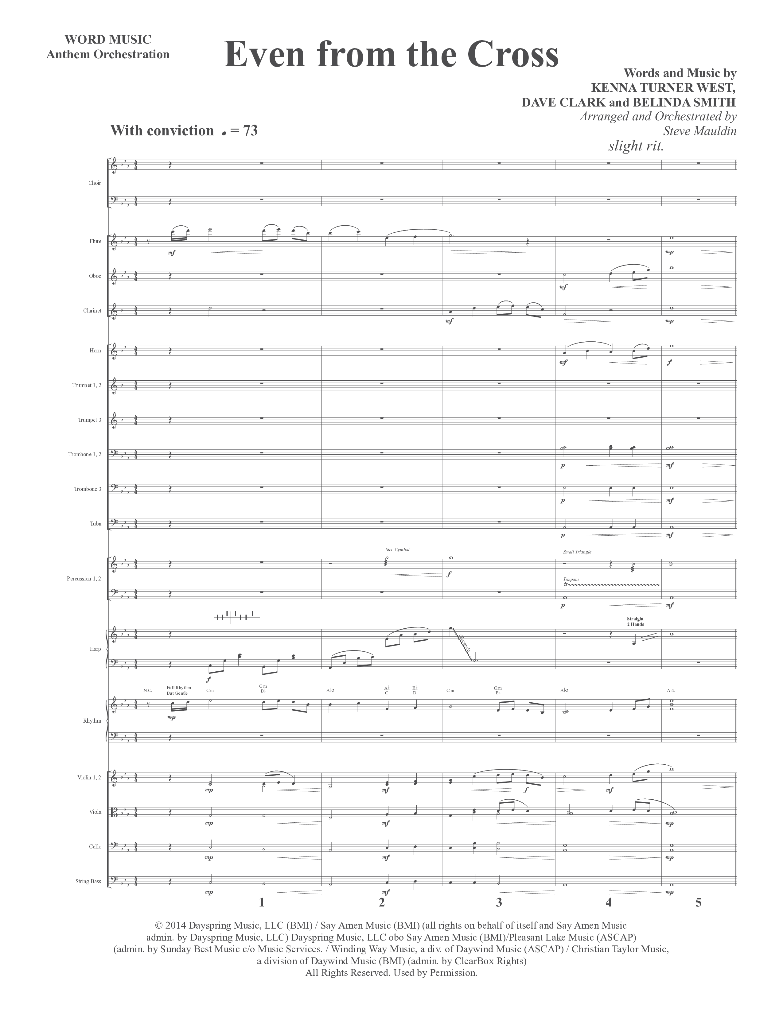 Even from the Cross (Choral Anthem SATB) Orchestration (Word Music Choral / Steve W. Mauldin)