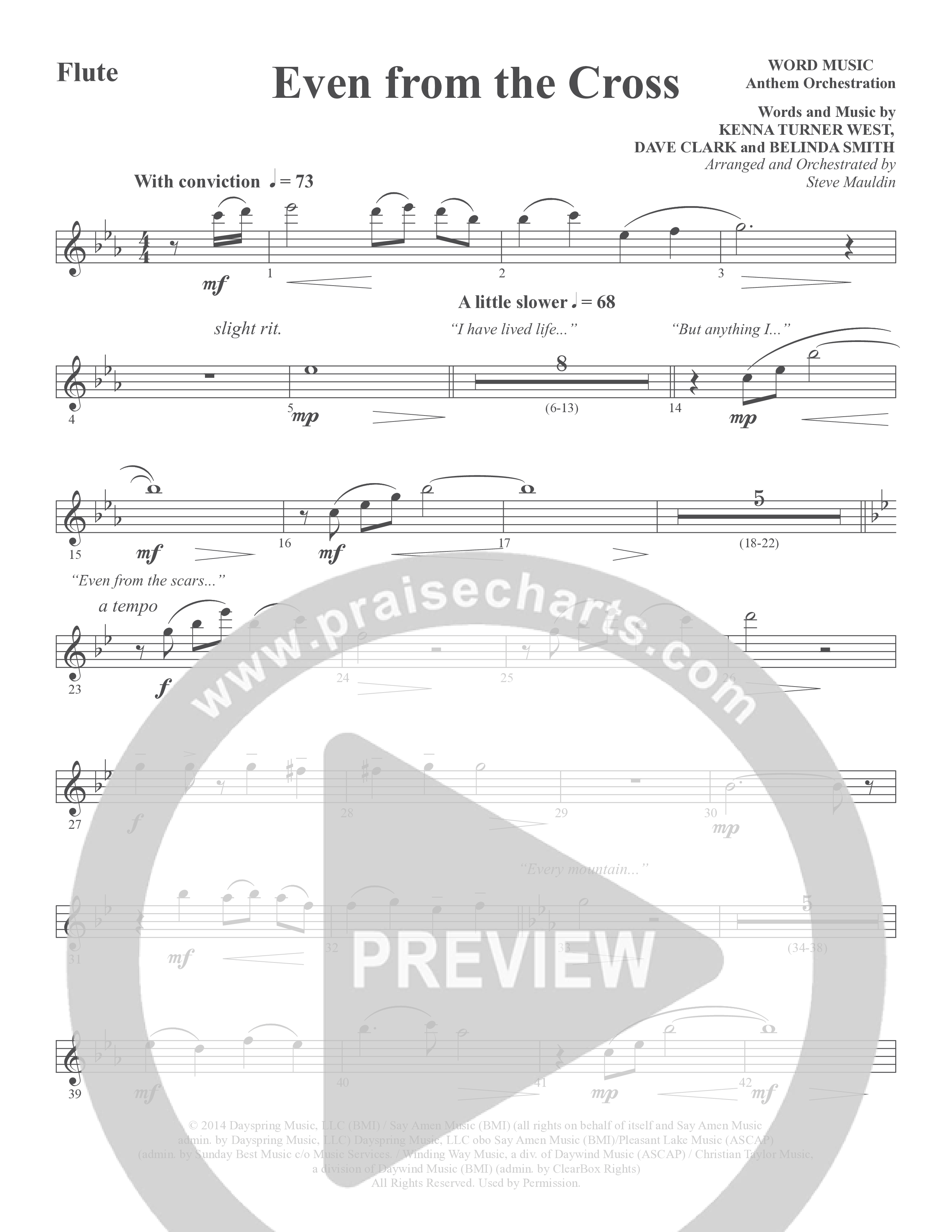 Even from the Cross (Choral Anthem SATB) Flute (Word Music Choral / Steve W. Mauldin)
