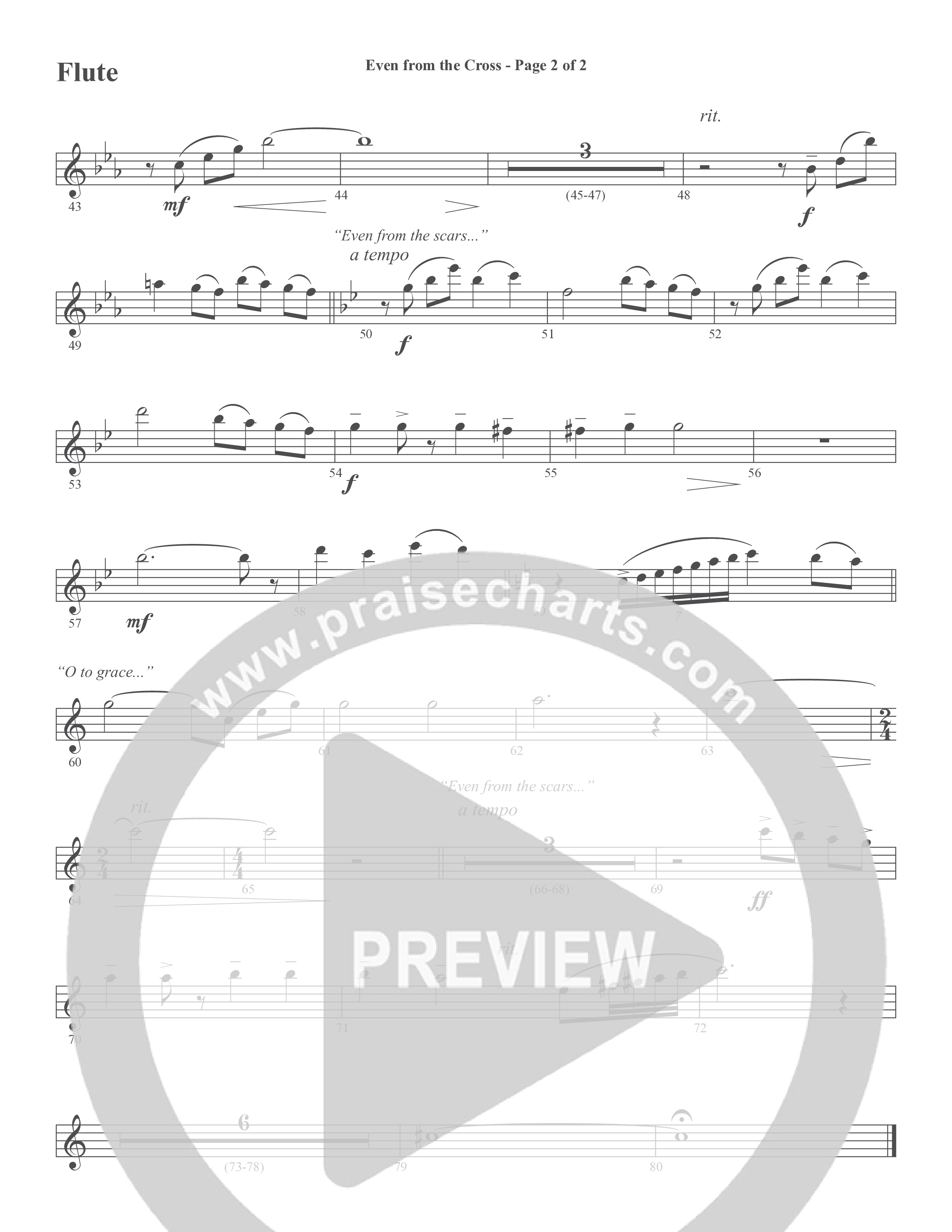 Even from the Cross (Choral Anthem SATB) Flute (Word Music Choral / Steve W. Mauldin)