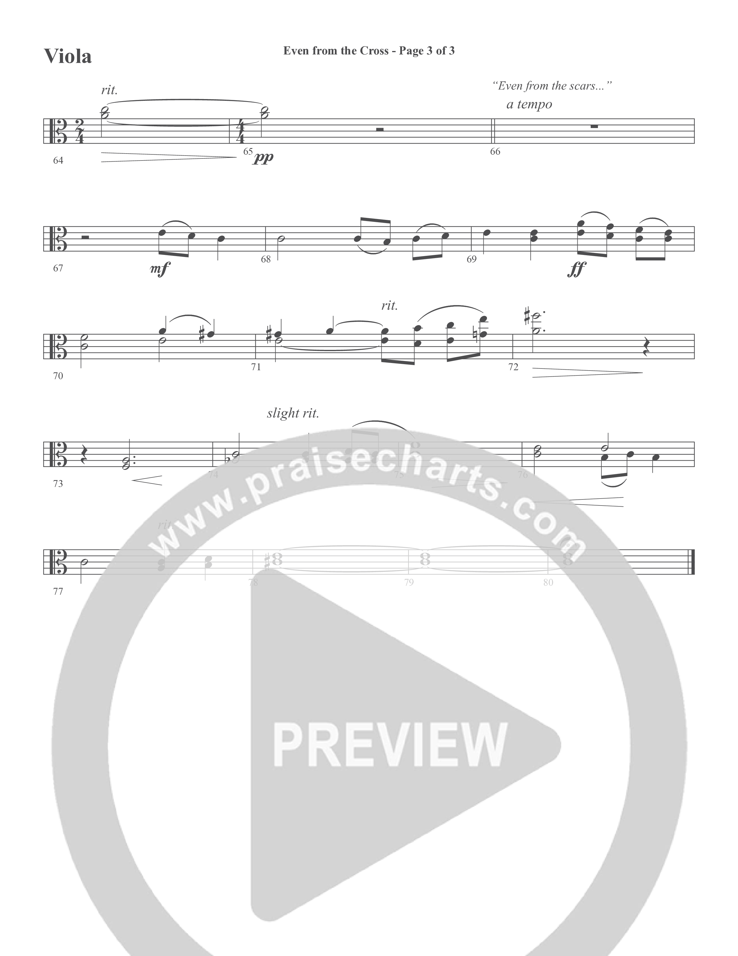 Even from the Cross (Choral Anthem SATB) Viola (Word Music Choral / Steve W. Mauldin)