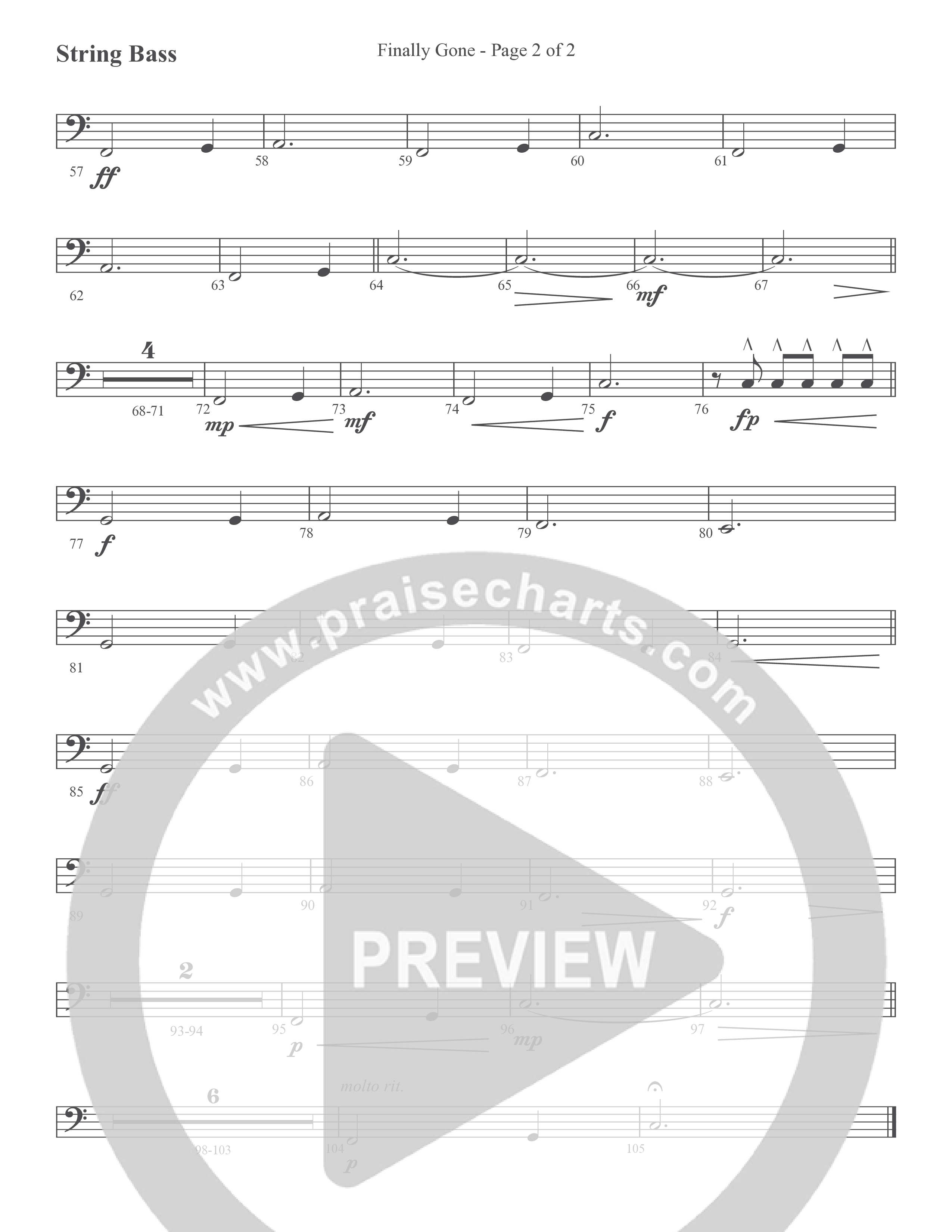 Finally Gone (Choral Anthem SATB) String Bass (Word Music Choral / Arr. Cliff Duren)