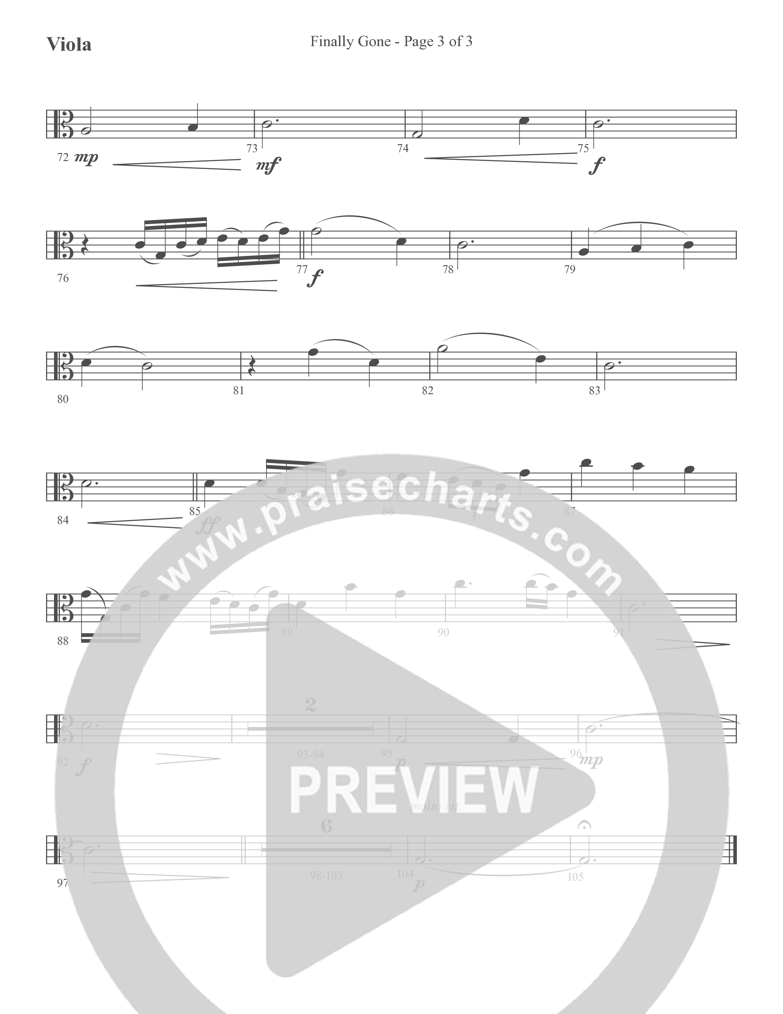 Finally Gone (Choral Anthem SATB) Viola (Word Music Choral / Arr. Cliff Duren)