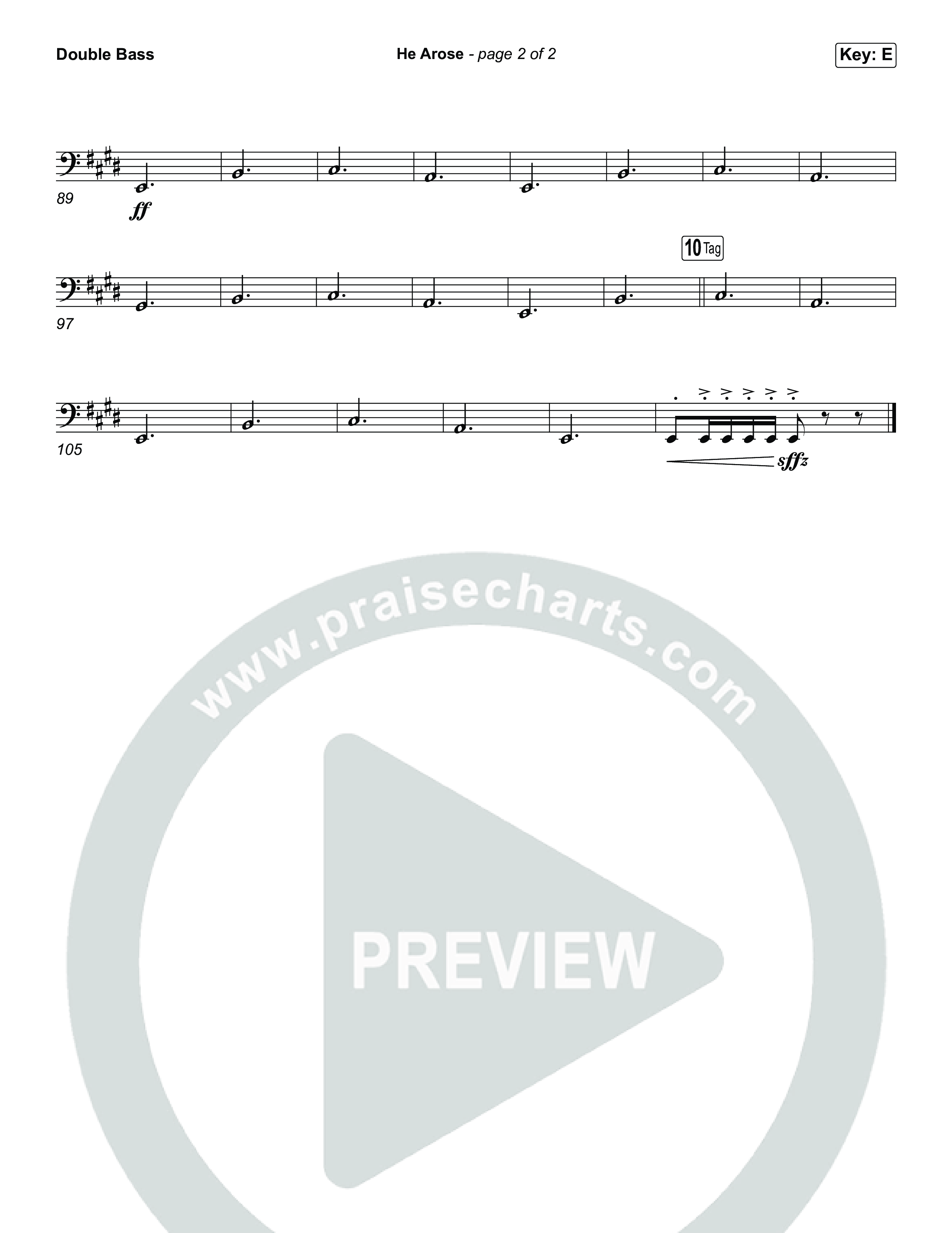 He Arose (Choral Anthem SATB) String Bass (Tommee Profitt / Phil Wickham / Arr. Luke Gambill)