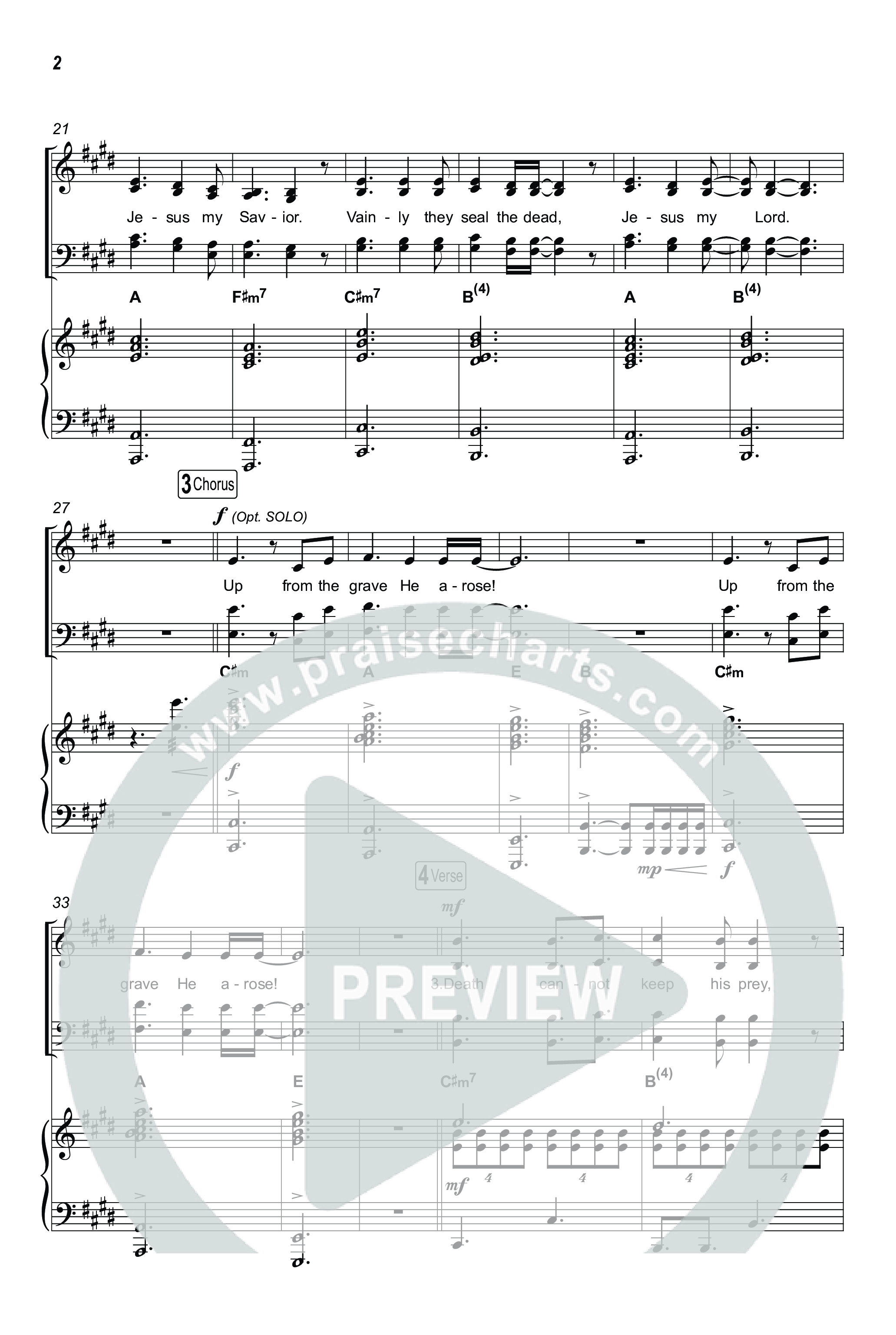 He Arose (Choral Anthem SATB) Octavo (SATB & Pno) (Tommee Profitt / Phil Wickham / Arr. Luke Gambill)