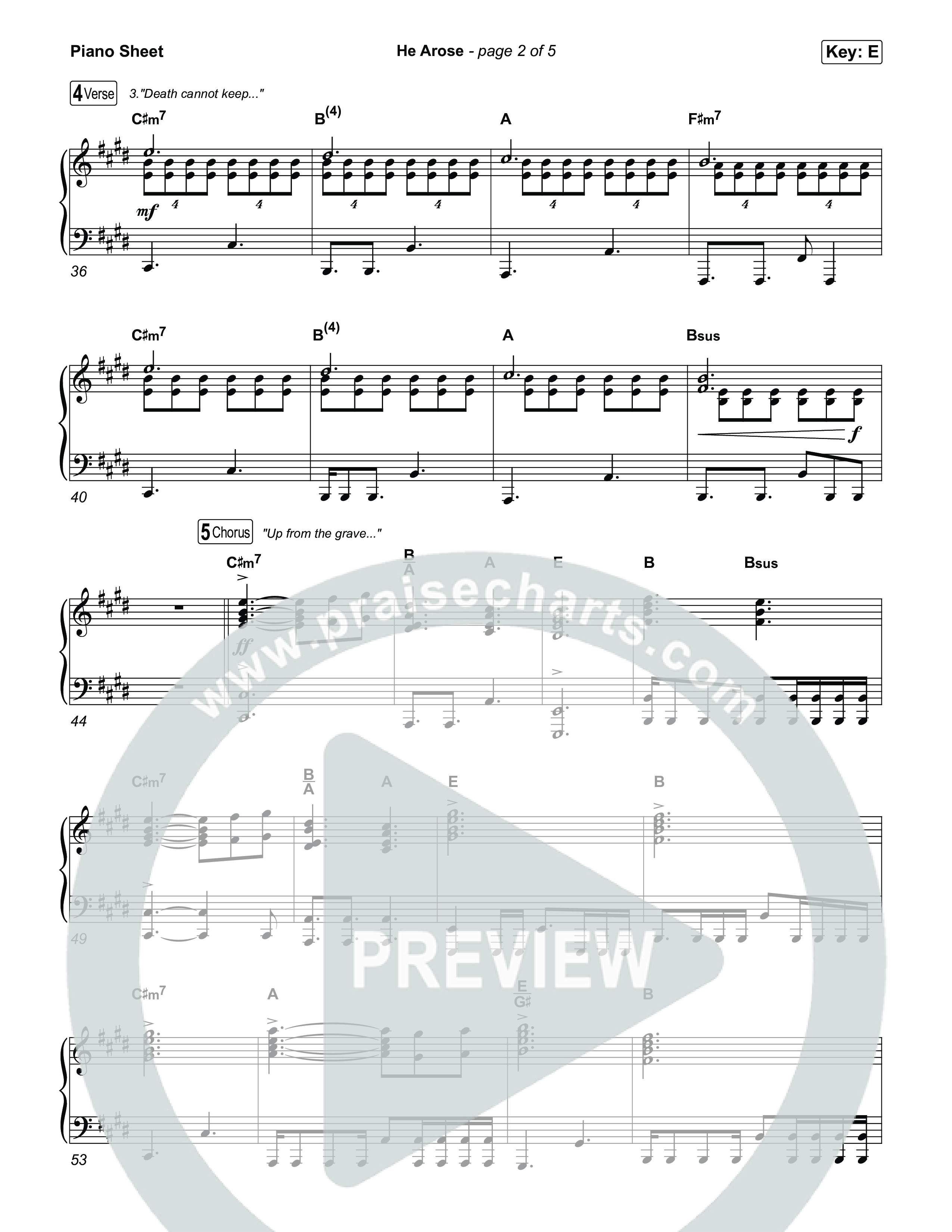He Arose (Choral Anthem SATB) Piano Sheet (Tommee Profitt / Phil Wickham / Arr. Luke Gambill)
