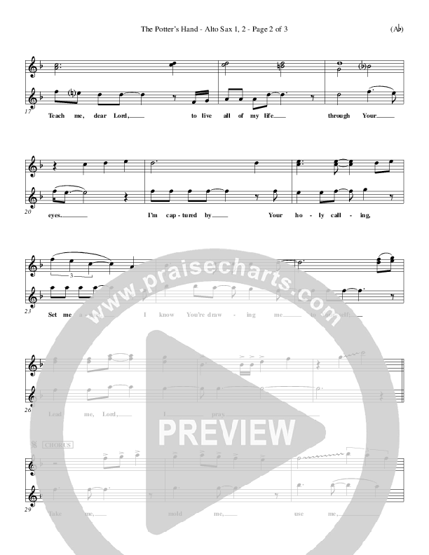 The Potter's Hand Alto Sax 1/2 (Darlene Zschech)