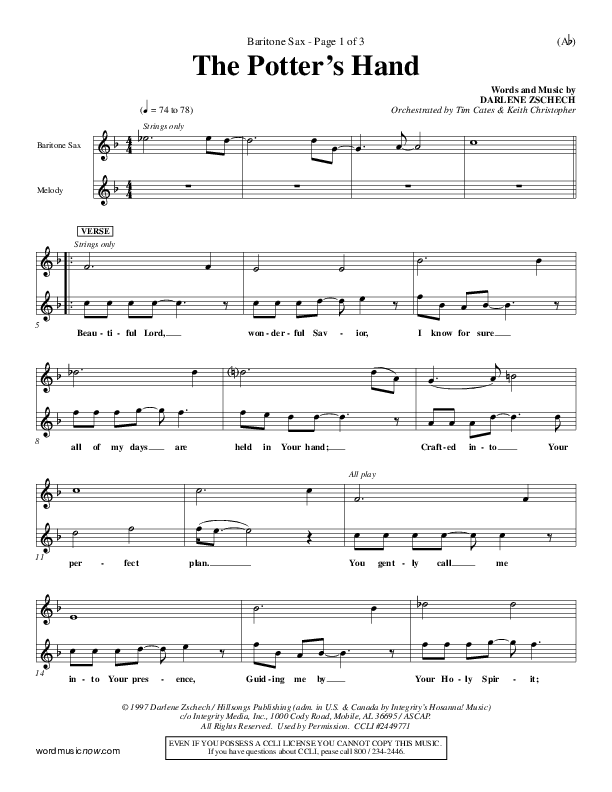 The Potter's Hand Bari Sax (Darlene Zschech)