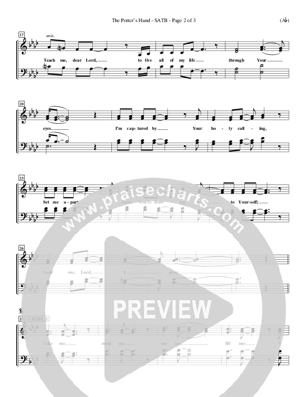 The Potter's Hand Choir Vocals (SATB) (Darlene Zschech)