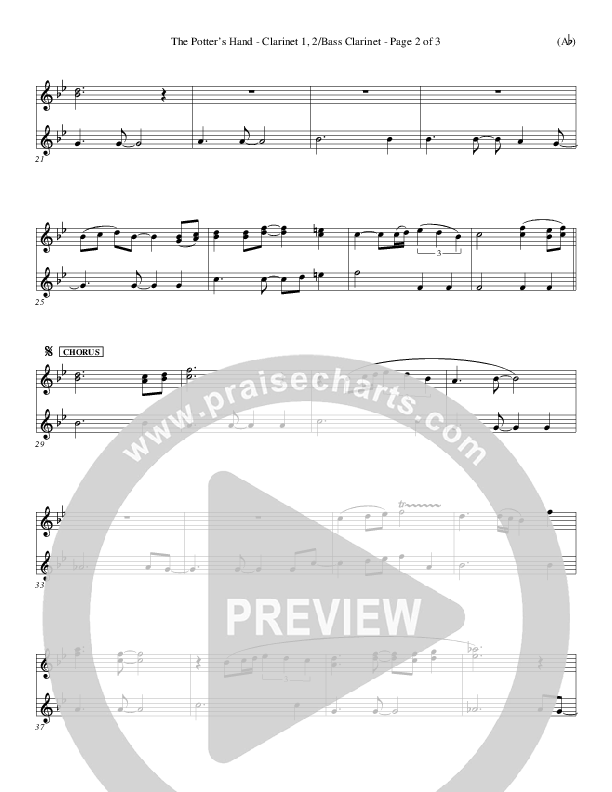 The Potter's Hand Clarinet 1/2, Bass Clarinet (Darlene Zschech)